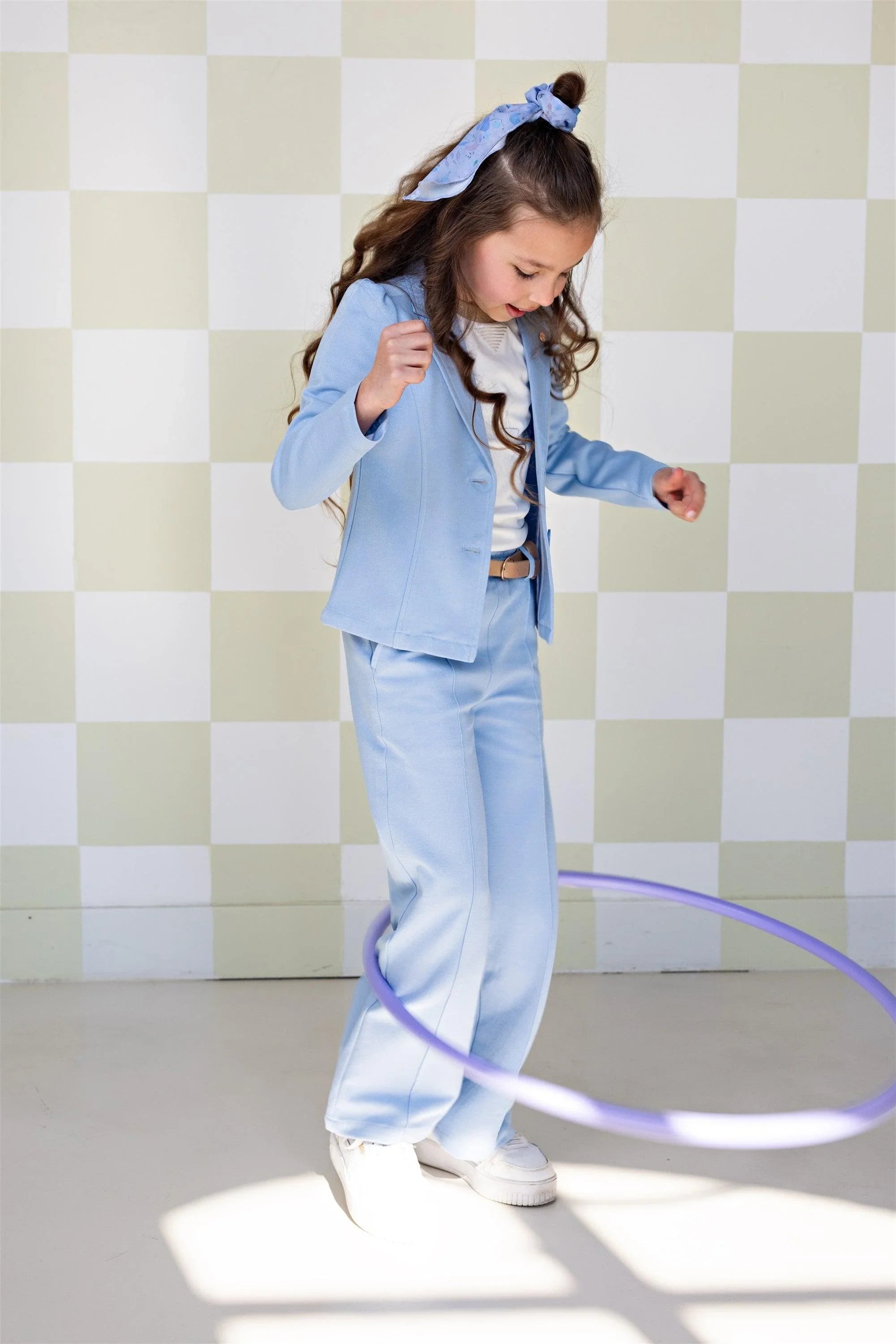 Dip Blazer met Glansdraad Blauw - NoNo Kidswear