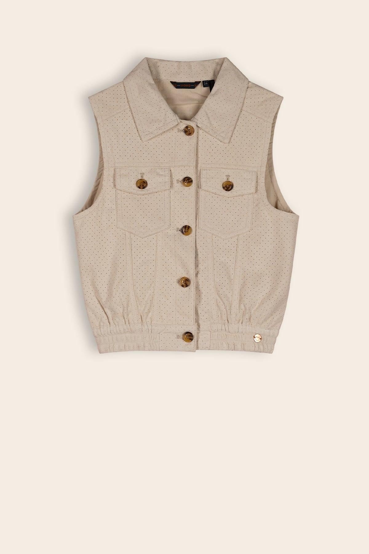 Dodhy Gilette Geperforeerd Suede Wit - NoNo Kidswear