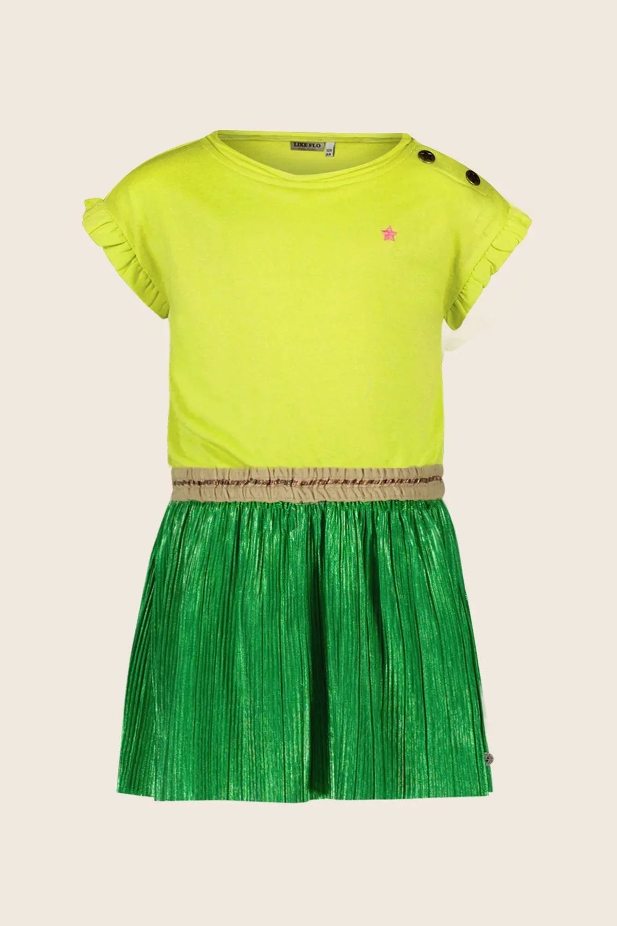 LikeFLO Dress Tess Glitter Lime - LikeFlo