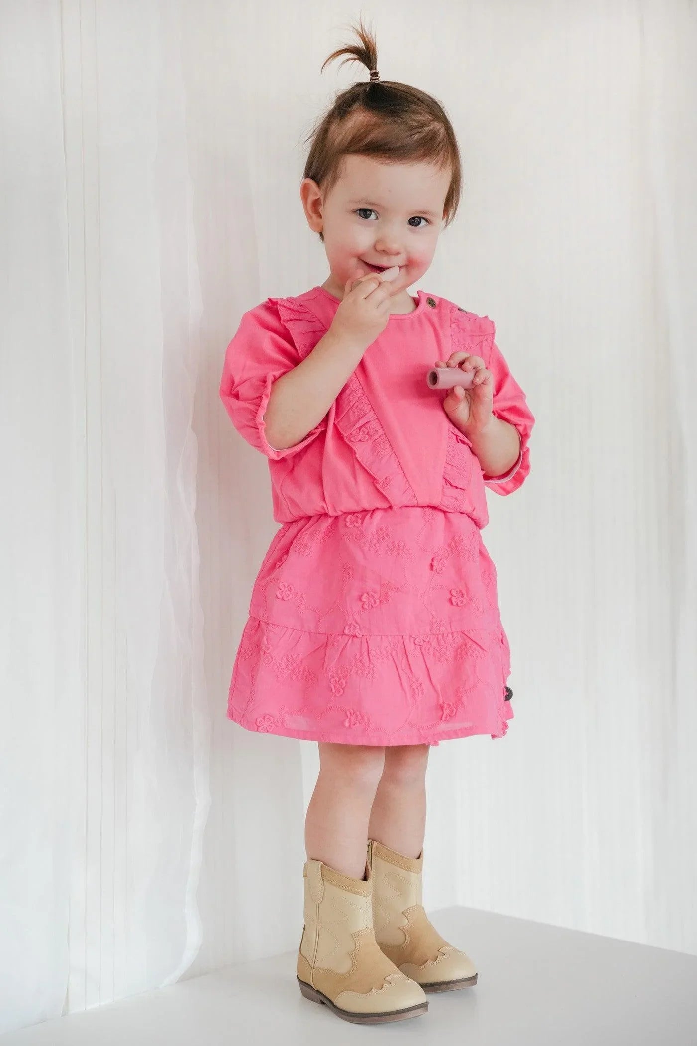 LikeFLO Dress Trijntje Metallic Pink - LikeFlo