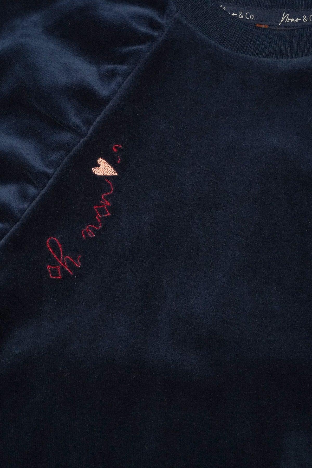 Kayla Raglan Nicky Velours Sweater - NoNo Kidswear