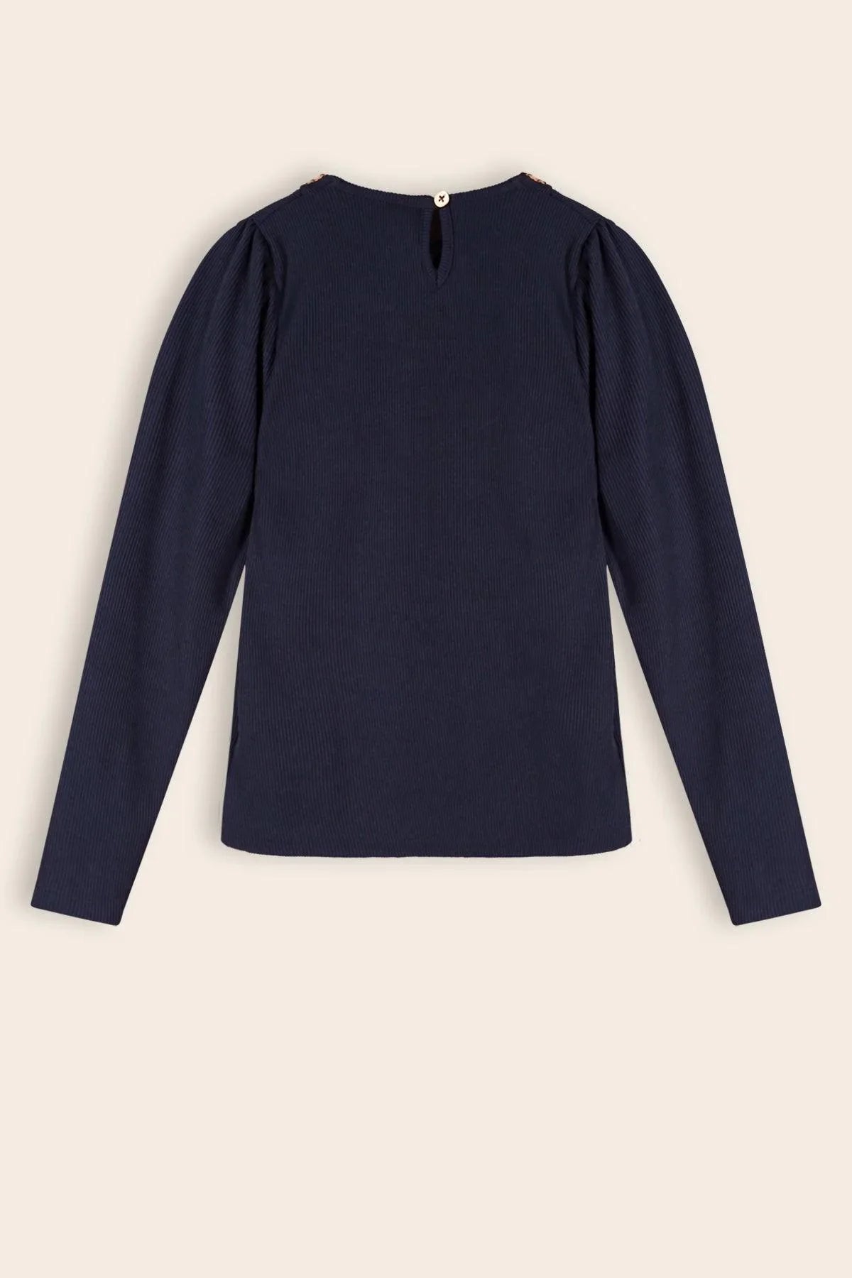 Kim Rib Tshirt met Pailletten Kraag - NoNo Kidswear