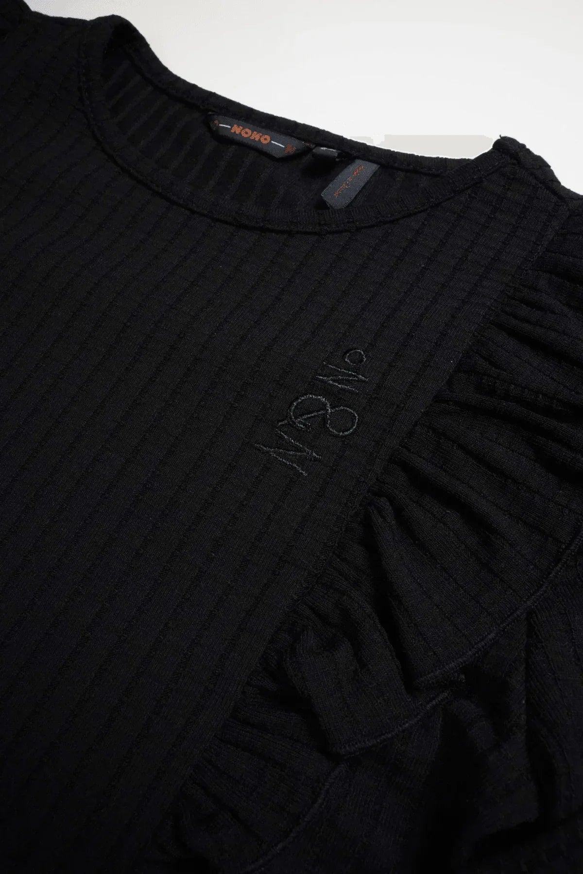 Klari fancy Rib Jersey Top met Ruches - NoNo Kidswear