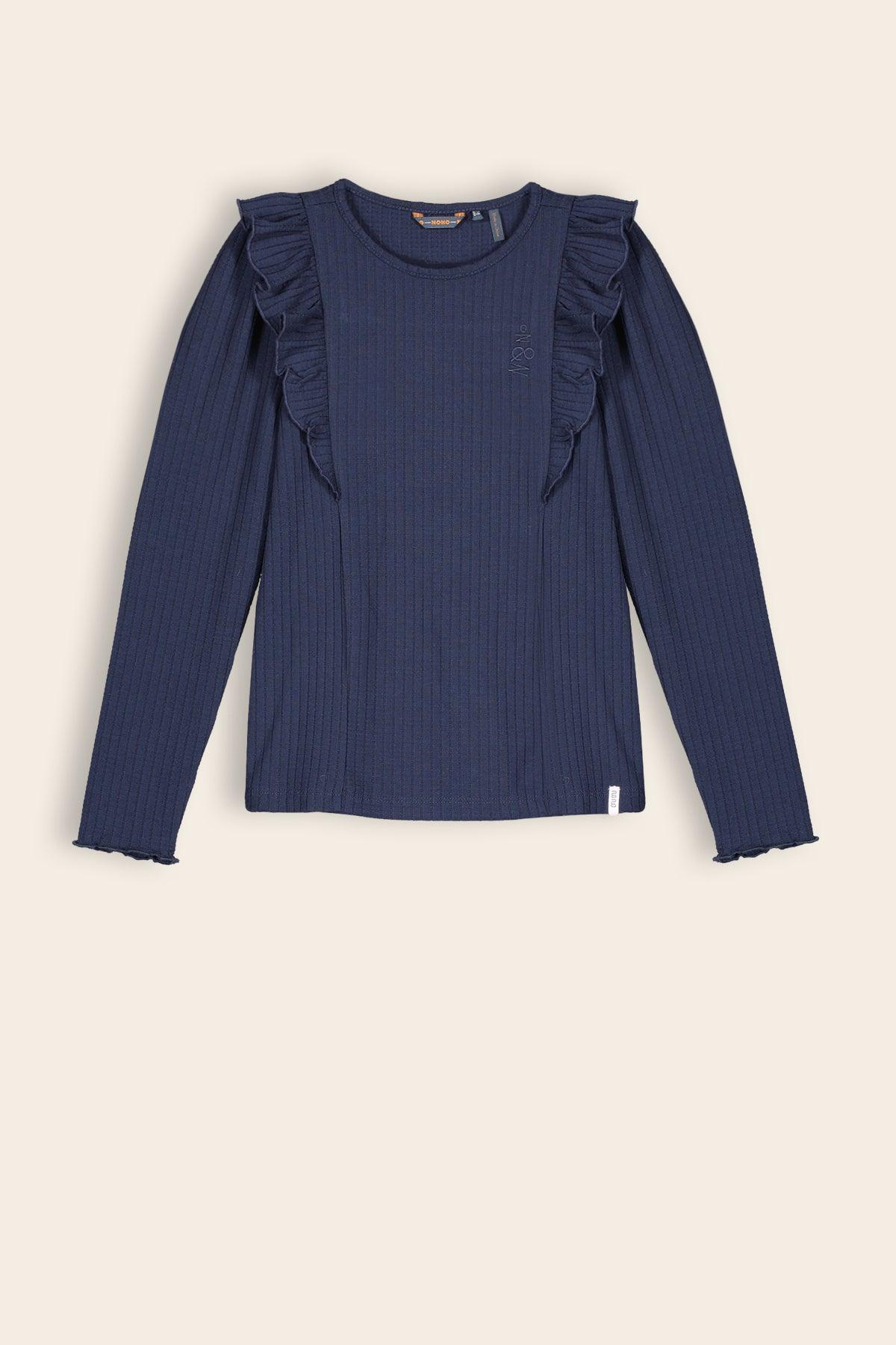 Klari Fany Rib T-shirt Ruches - NoNo Kidswear