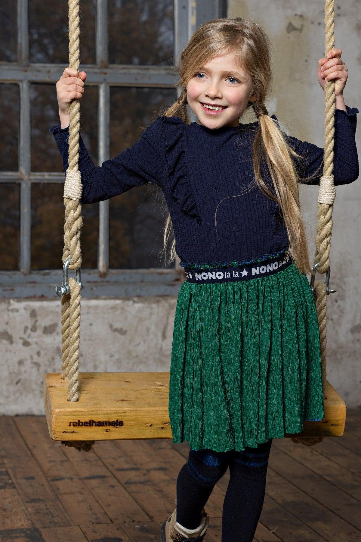 Klari Fany Rib T-shirt Ruches - NoNo Kidswear