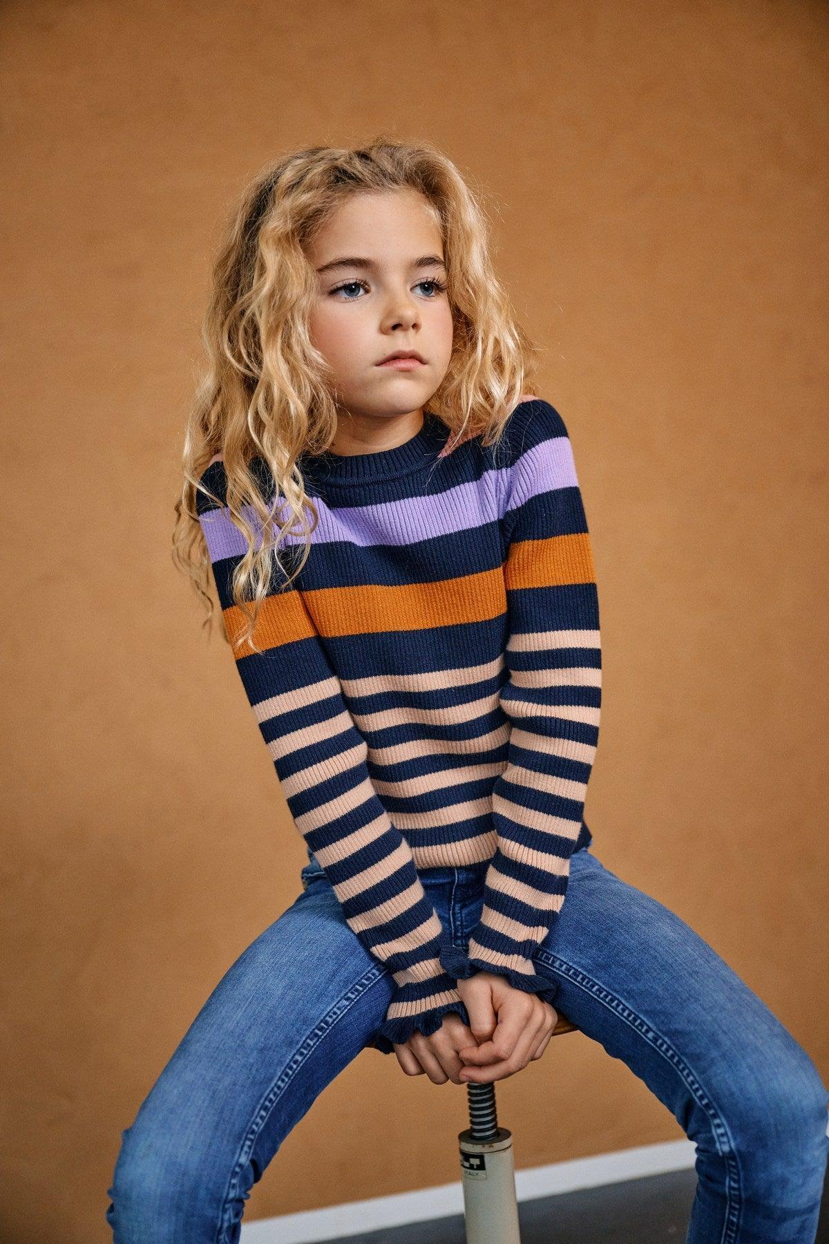 Kulias Gebreide Gestreepte Trui - NoNo Kidswear