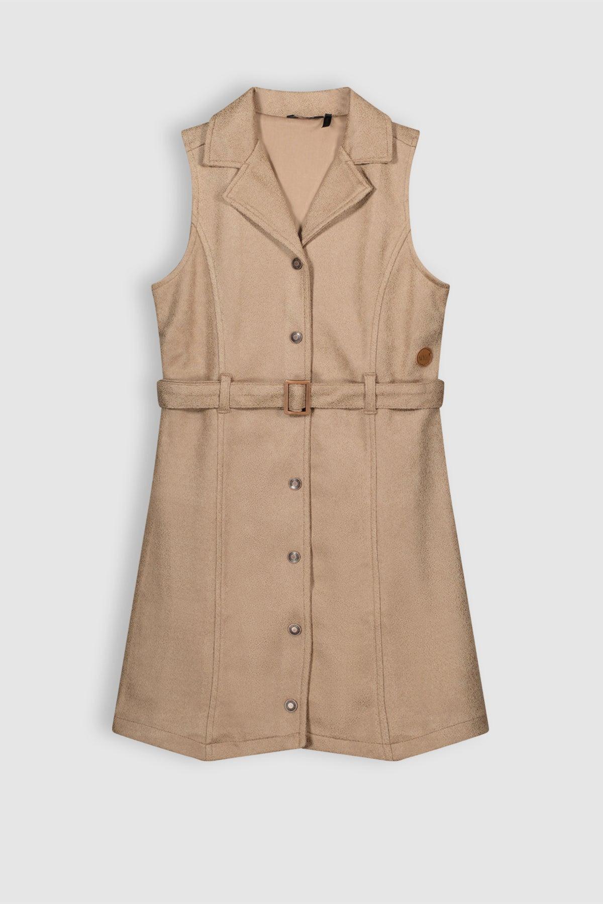 Mae Fake Suede Overgooier Jurk - NoNo Kidswear