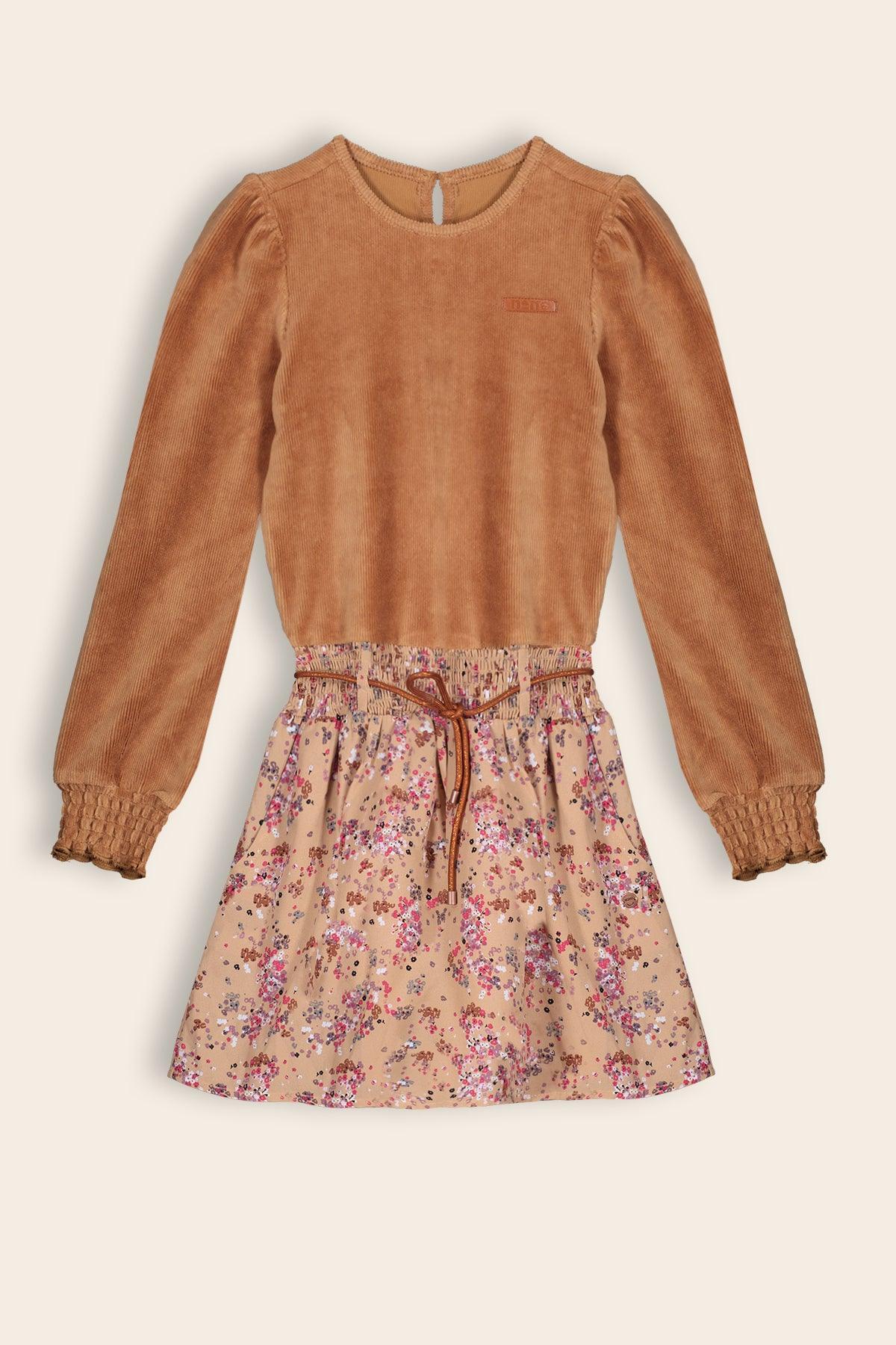 Maika Combi Jurk met Bloemetjes Rok - NoNo Kidswear