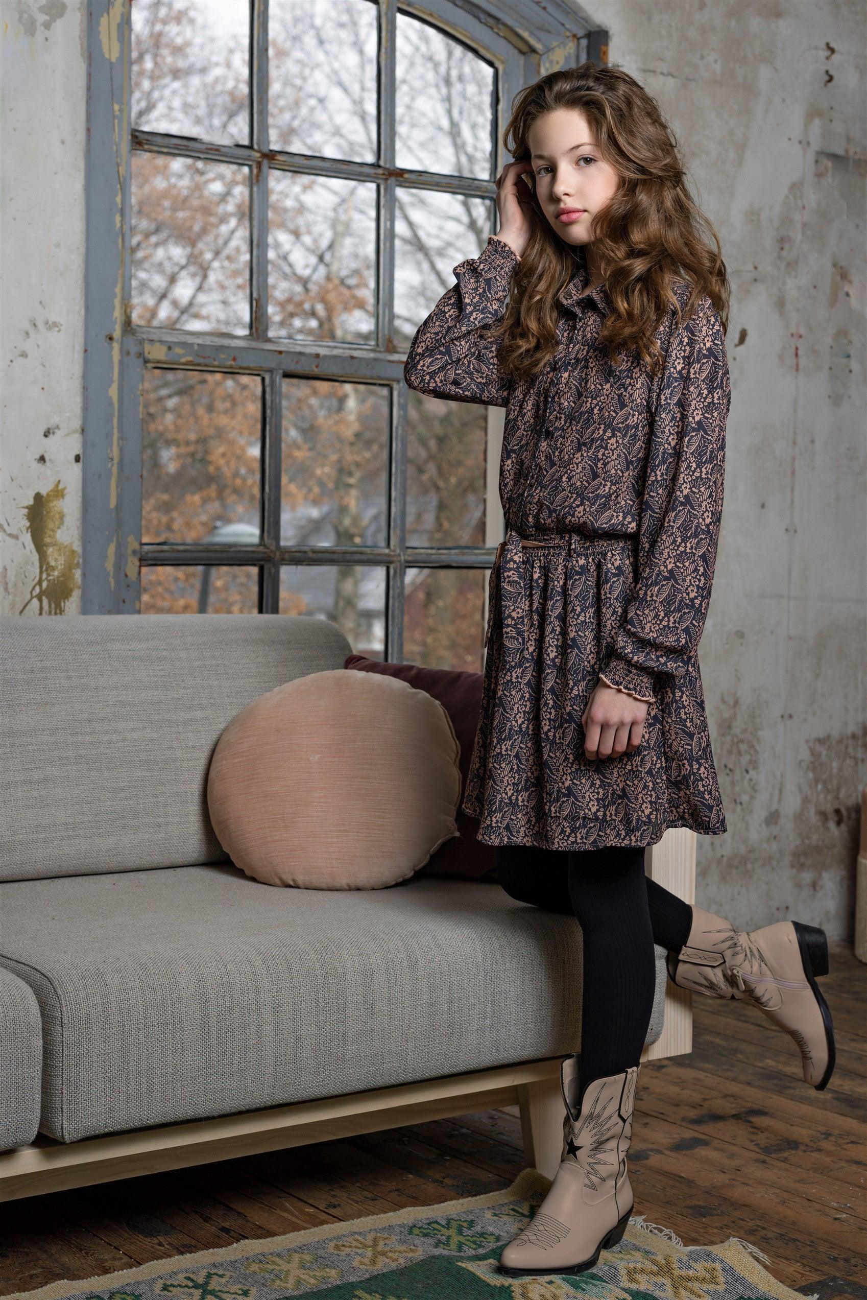 Maja Geprinte Blouse Jurk - NoNo Kidswear