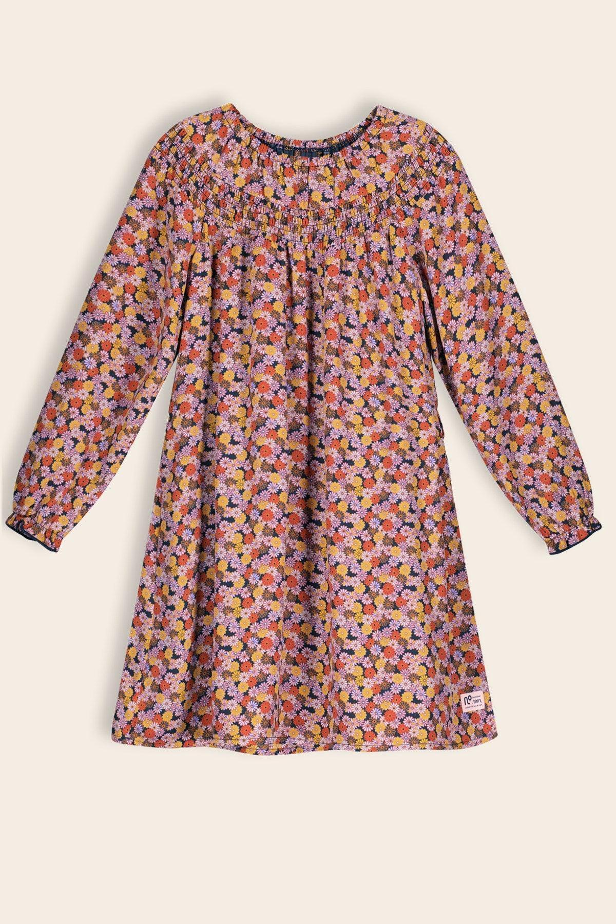 Manilla Gebloemde Jurk met Losse Riem - NoNo Kidswear