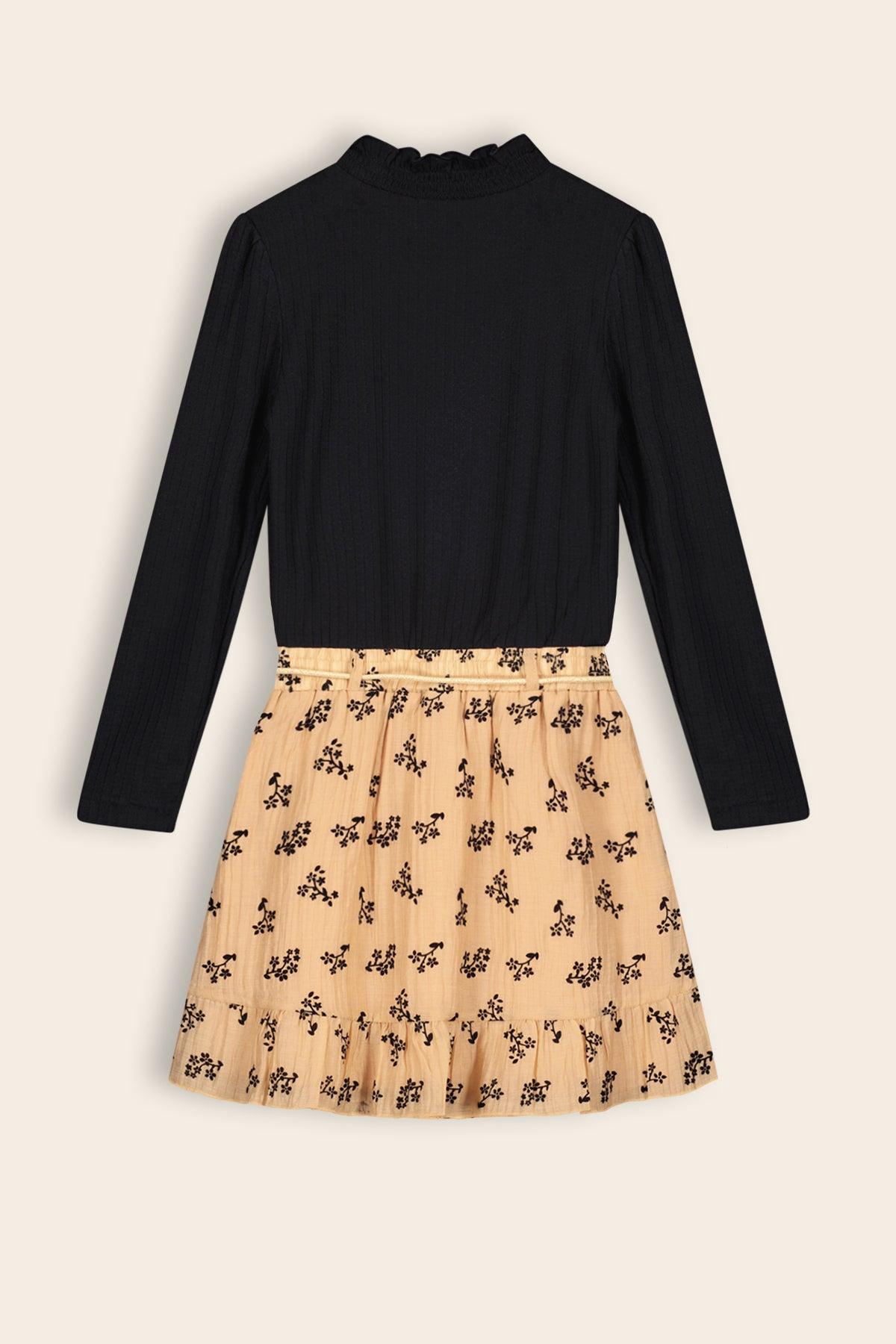 Merle Combi Jurk Crincle Voile Bloemen Rok - NoNo Kidswear