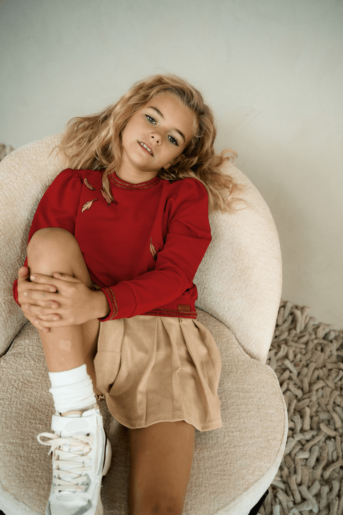 Nella Suede Geplooide Broekrok met Riem - NoNo Kidswear