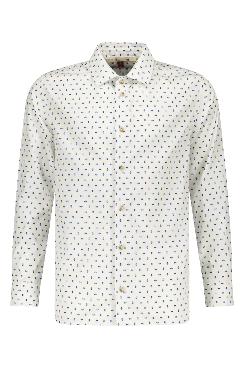 Oscar overhemd wit/blauw -Blouses - Red+Blu