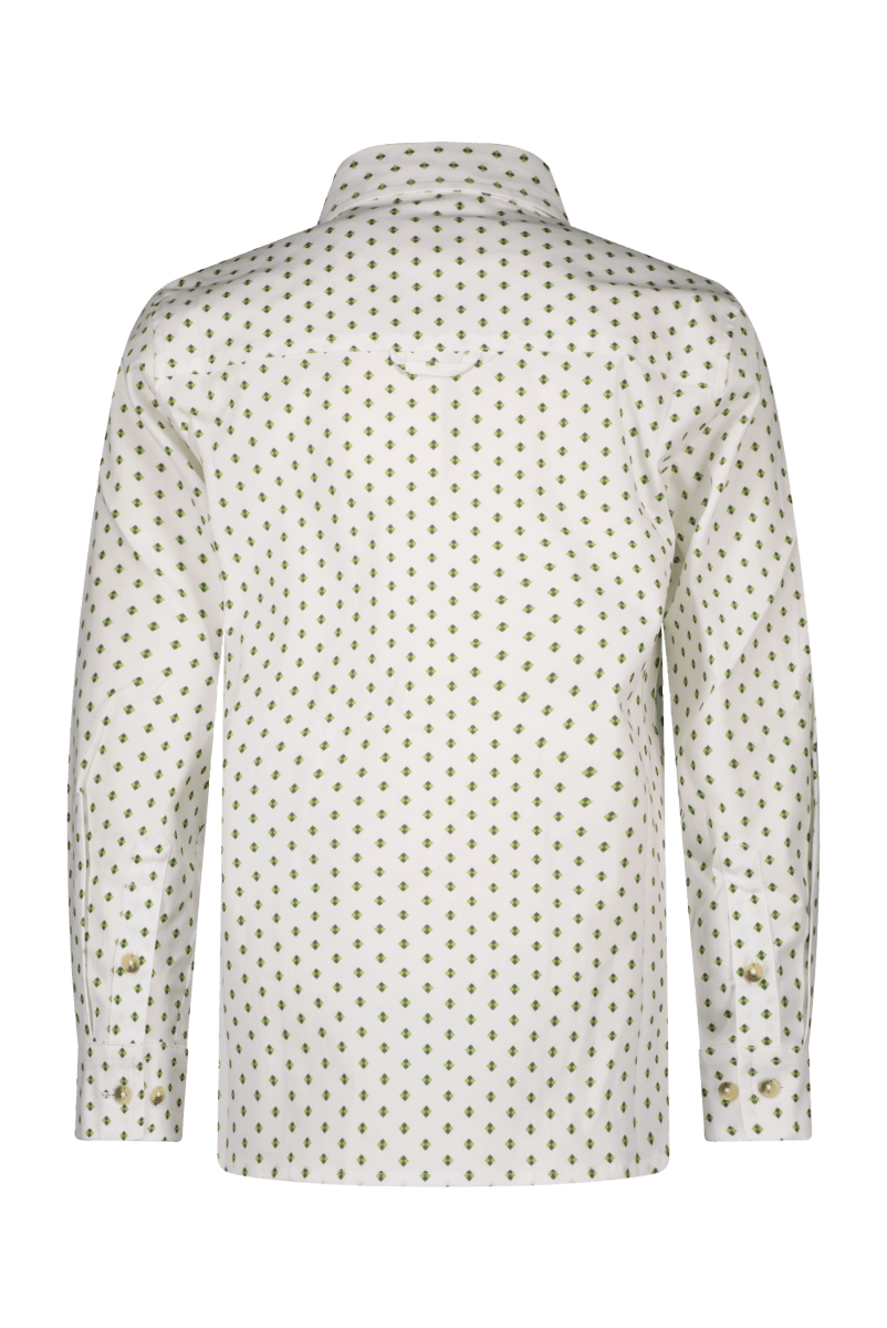 Oscar overhemd wit/groen -Blouses - Red+Blu