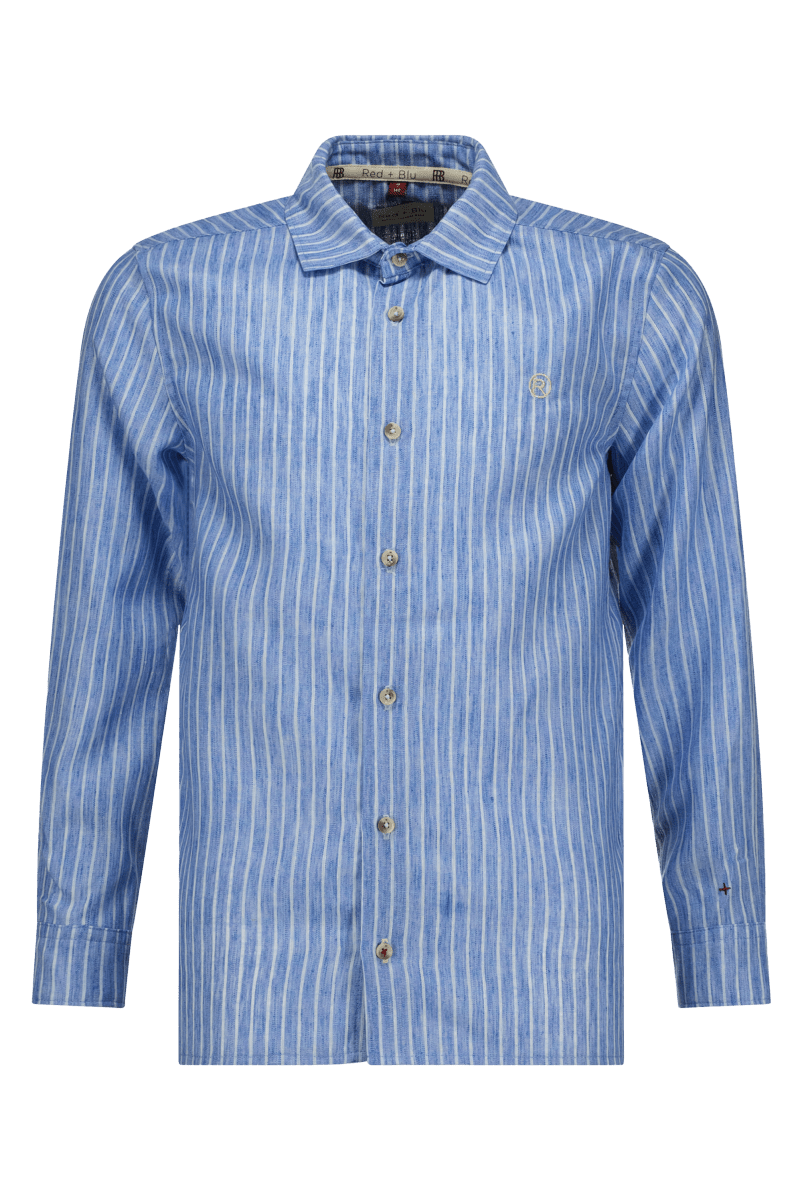 Otto overhemd blauw linnen -Blouses - Red+Blu