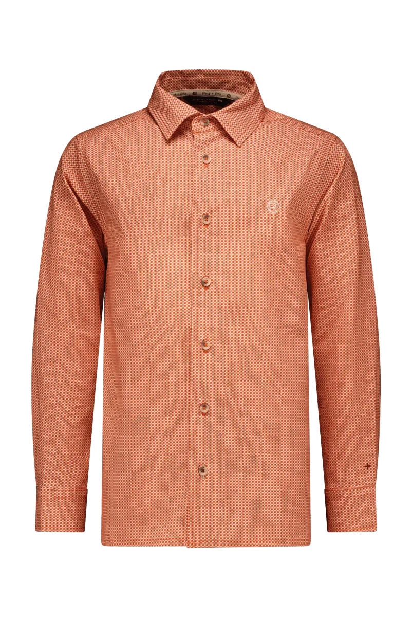 Otto overhemd print oranje -Blouses - Red+Blu