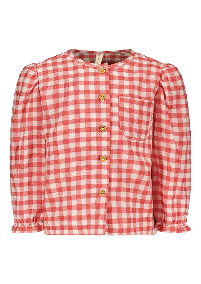 Philou blouse rood ruit - The New Chapter Store
