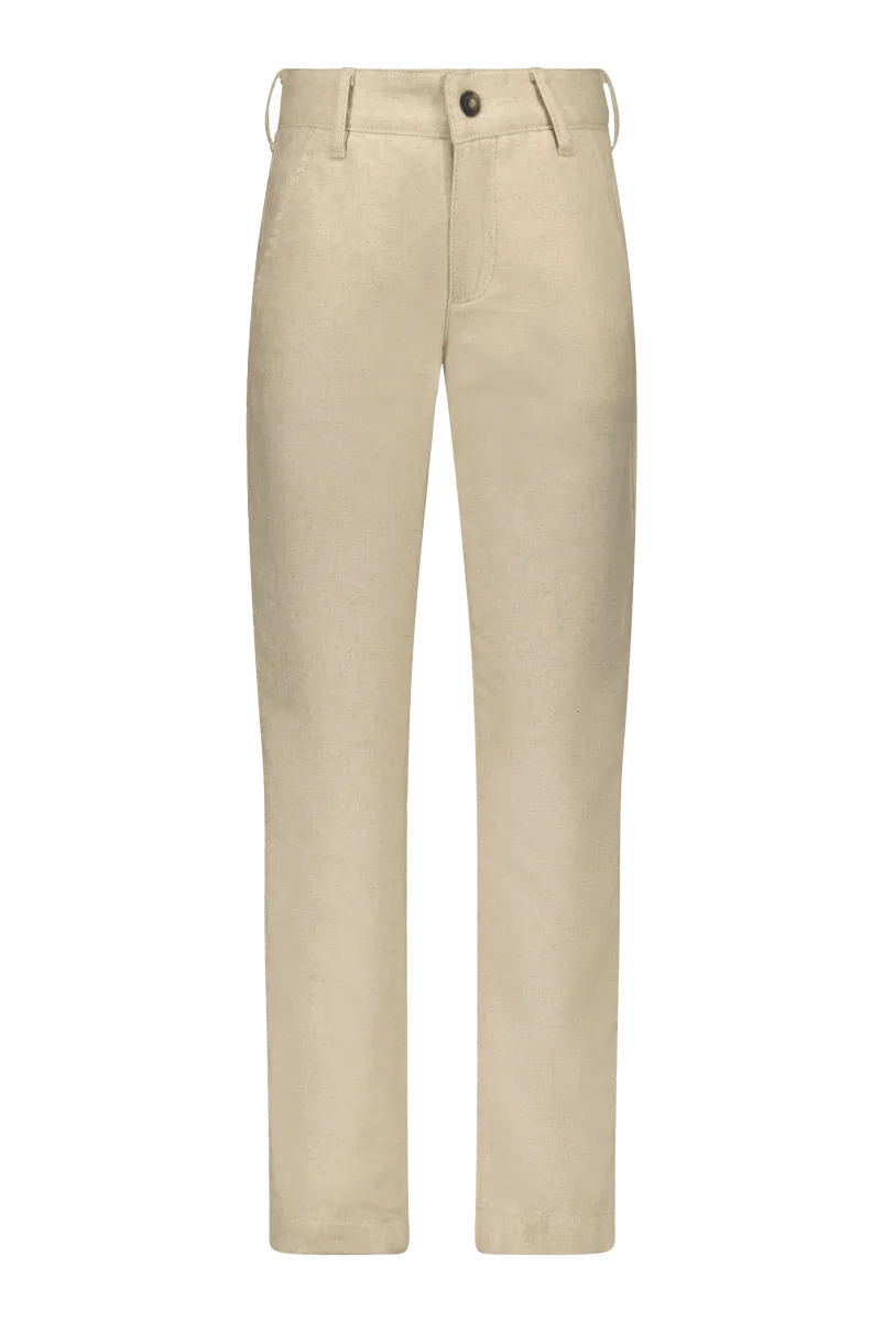 Pierre pantalon natural linnen -Broeken - Red+Blu