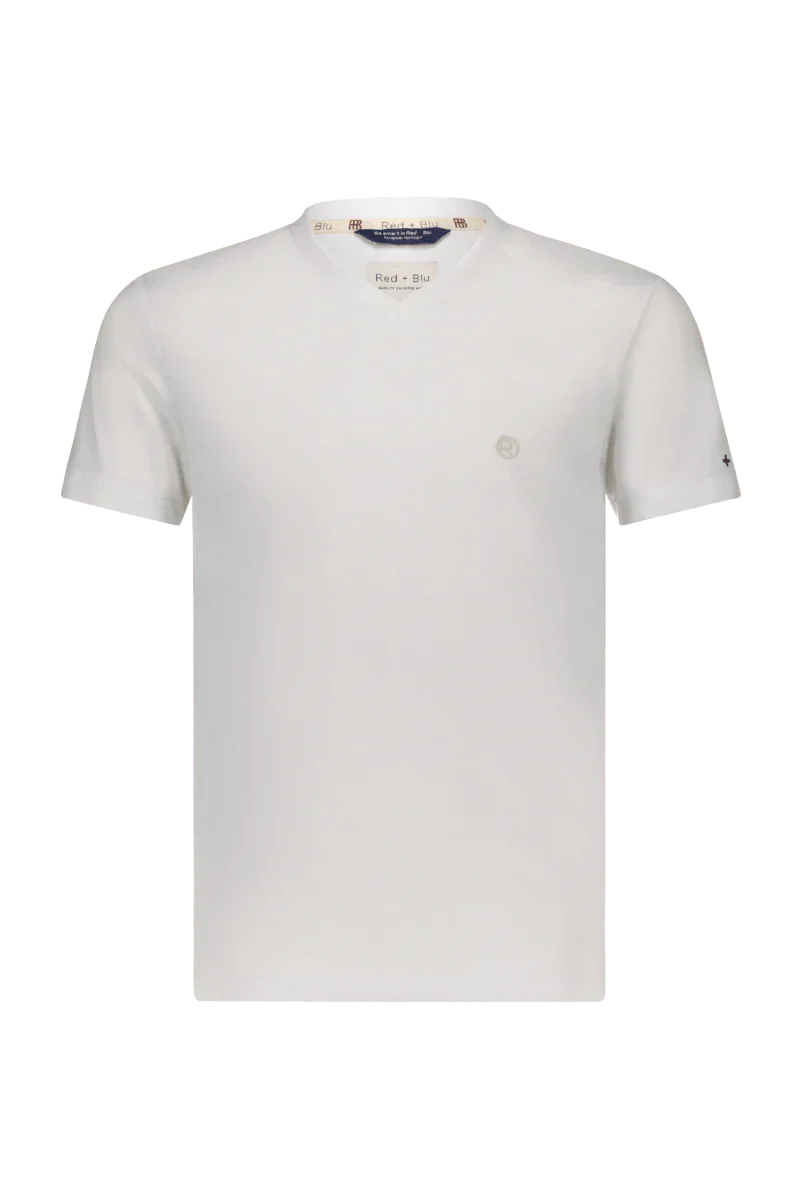 Pijke boys V-hals shirt wit -T-Shirt - Red+Blu