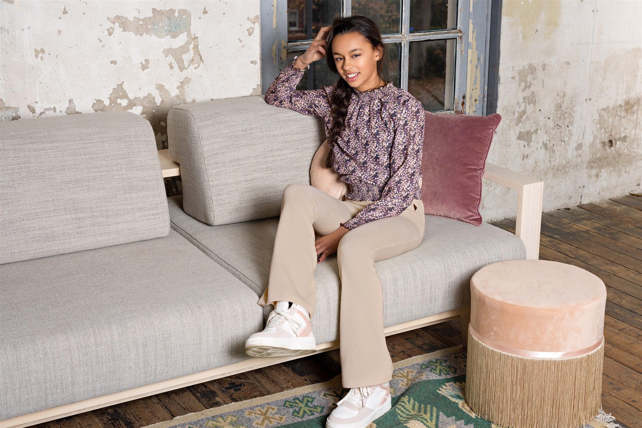 Sady Velvet Rib Flared Broek - NoNo Kidswear