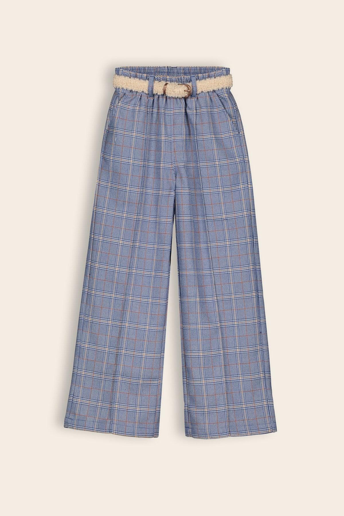 Sayla Geruiten Wijde Broek met Riem - NoNo Kidswear