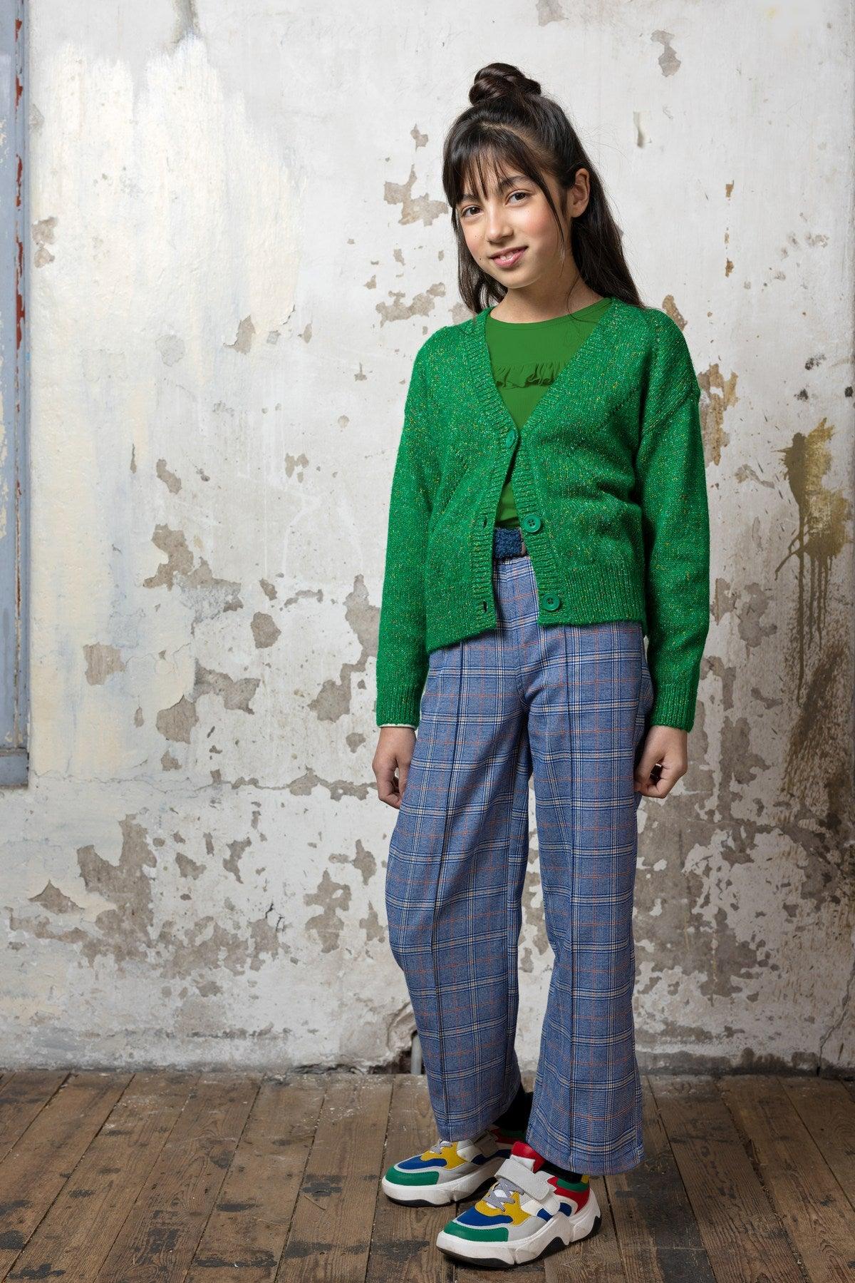 Sayla Geruiten Wijde Broek met Riem - NoNo Kidswear