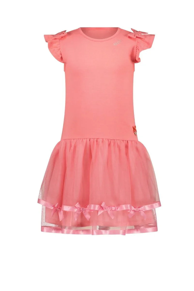 SHELLA shoulderbow & net dress - Le Chic Fashion