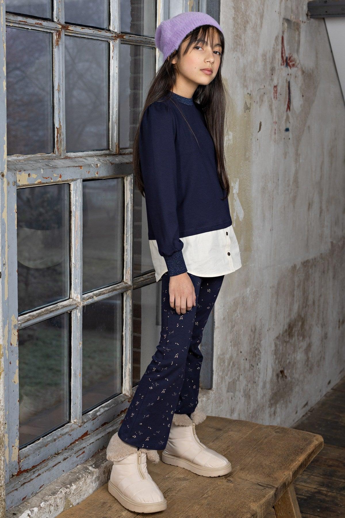 Sole Stippen Geprinte Flared Broek - NoNo Kidswear