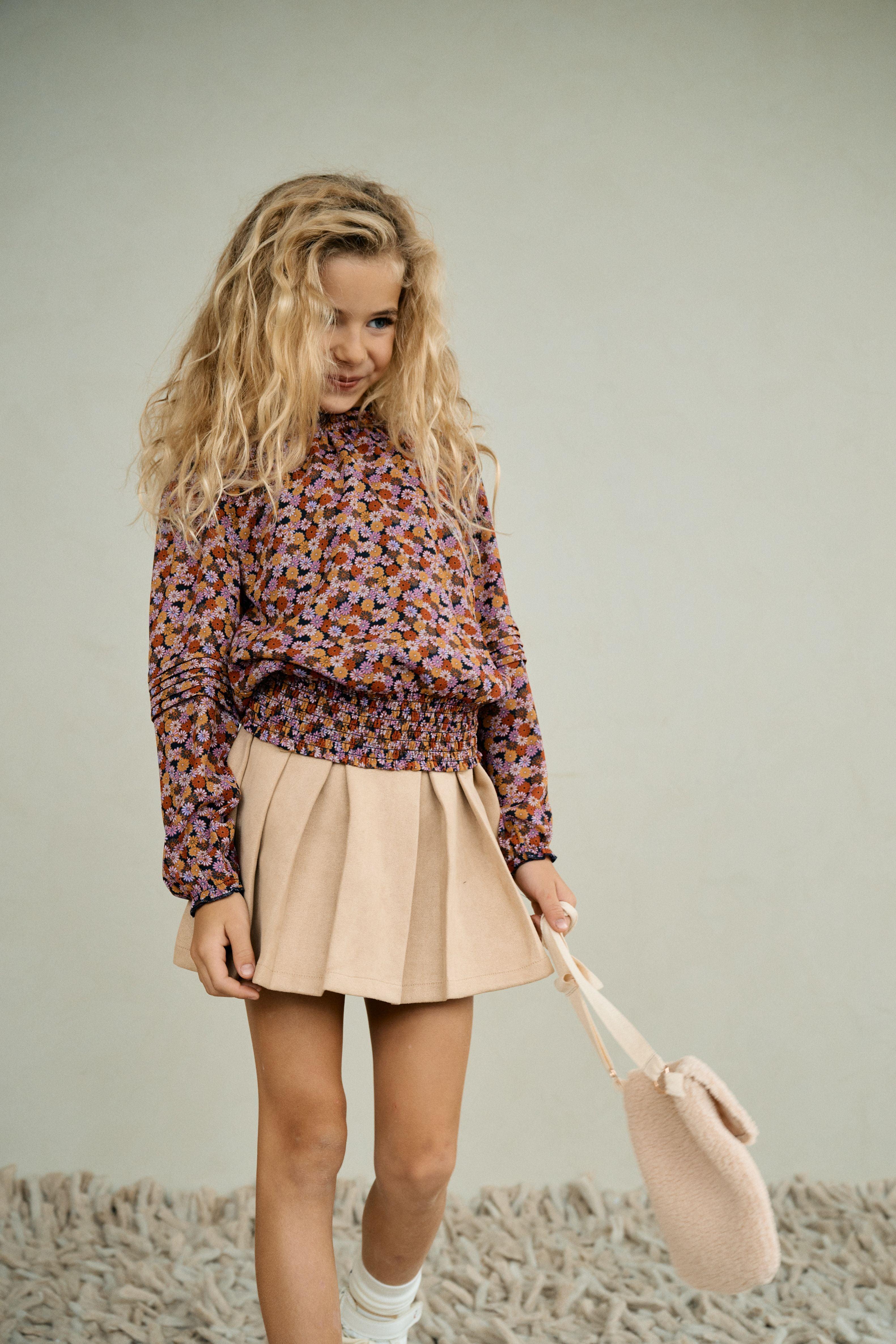 Taya Gebloemde Blouse - NoNo Kidswear