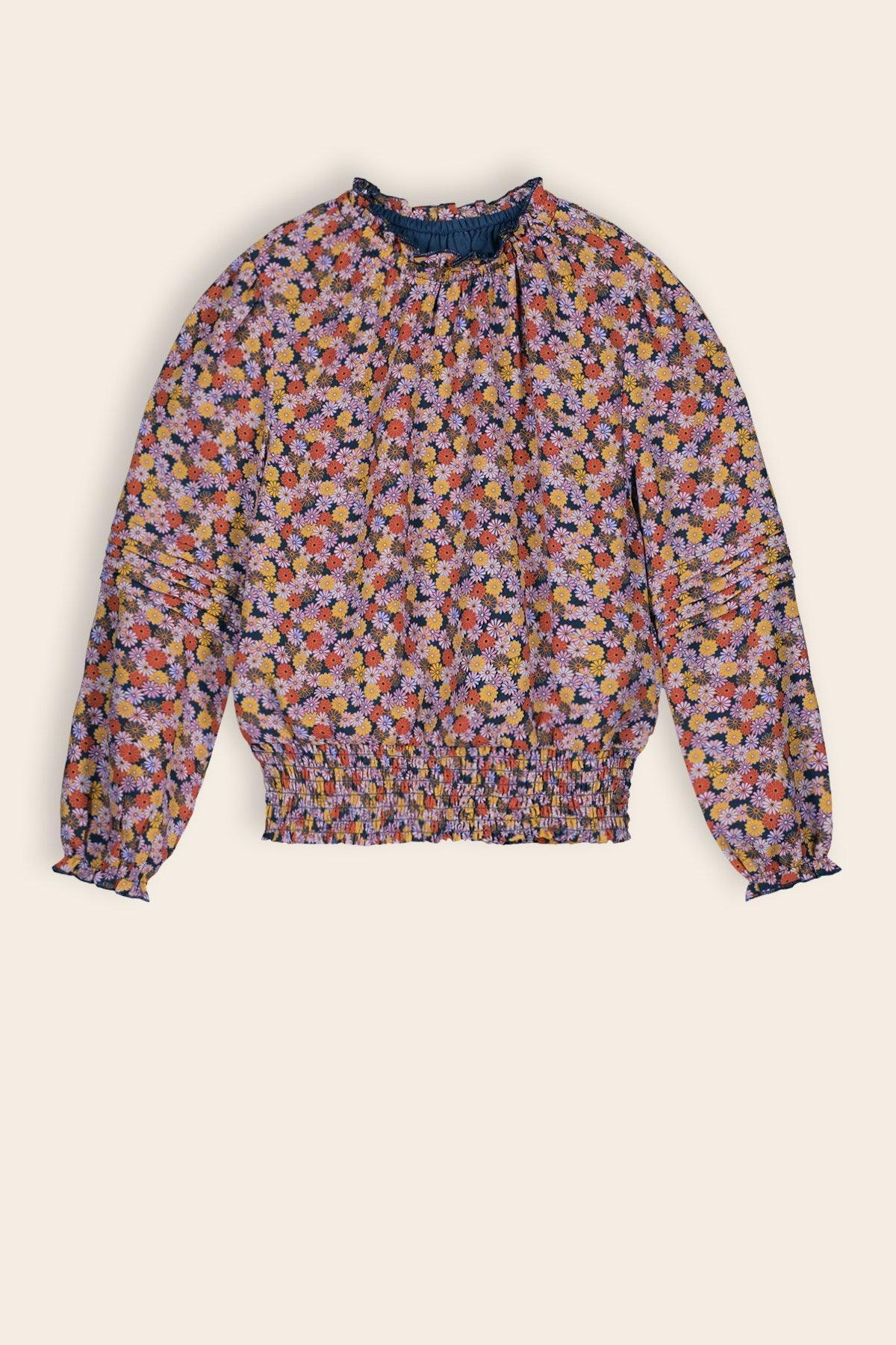 Taya Gebloemde Blouse - NoNo Kidswear