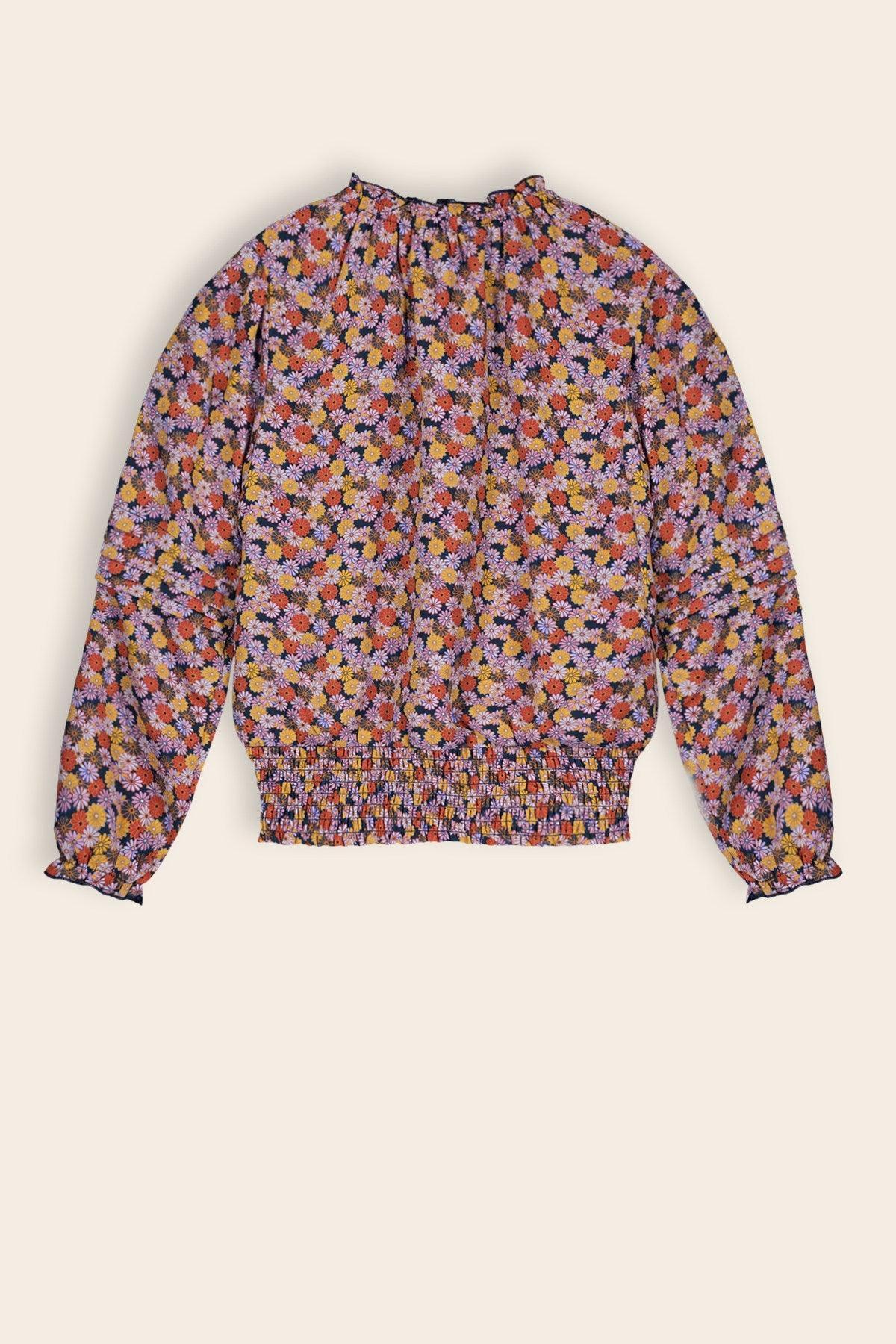 Taya Gebloemde Blouse - NoNo Kidswear