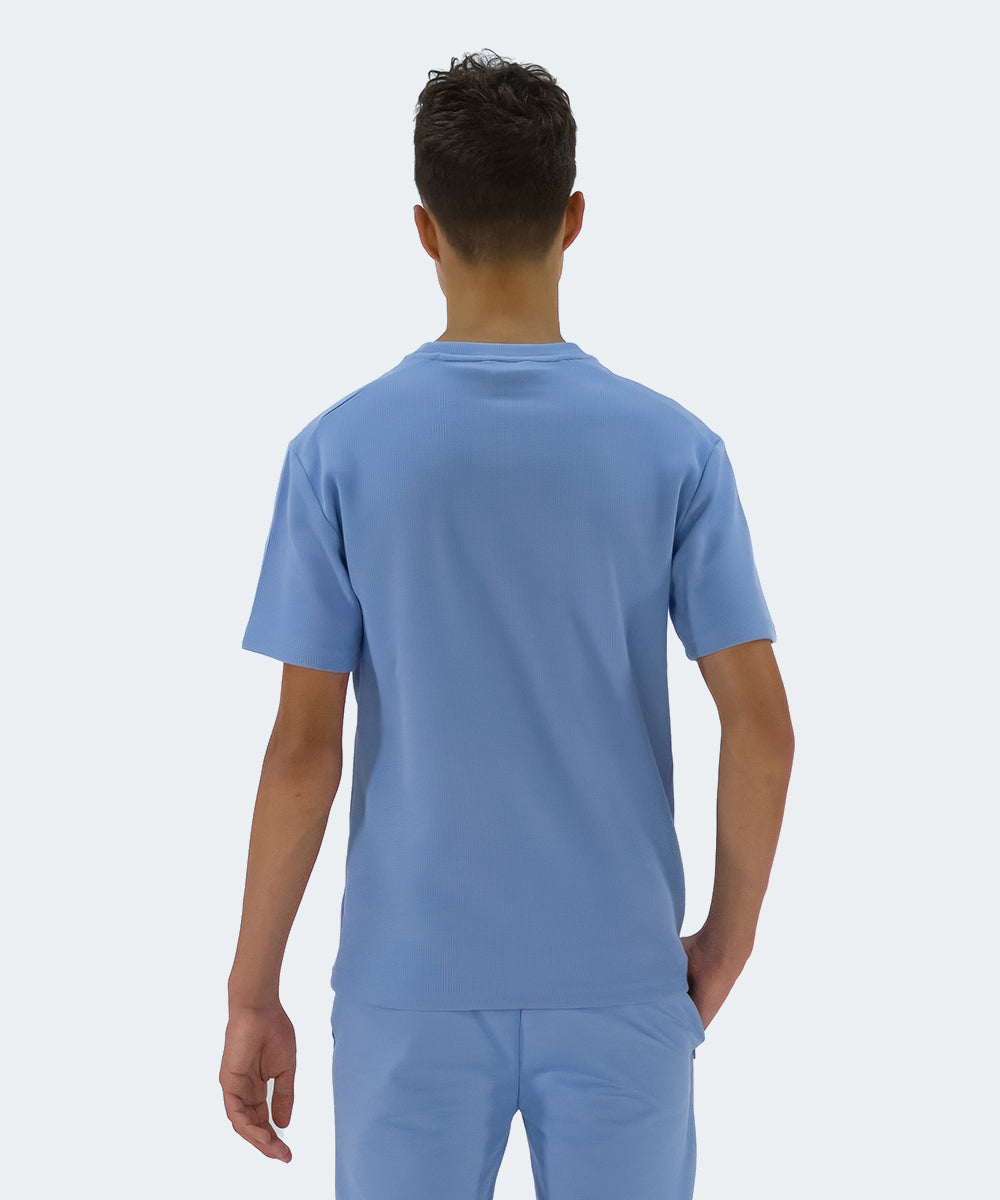 Sid Structured T-Shirt Robbia Blue - mooiemerken.nl