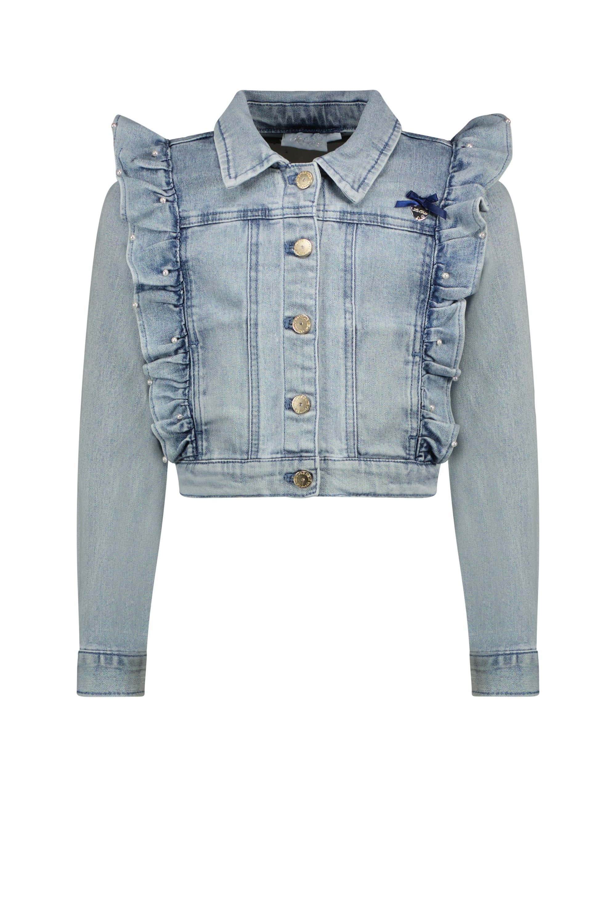 ALLY ruffle jacket Denim - mooiemerken.nl