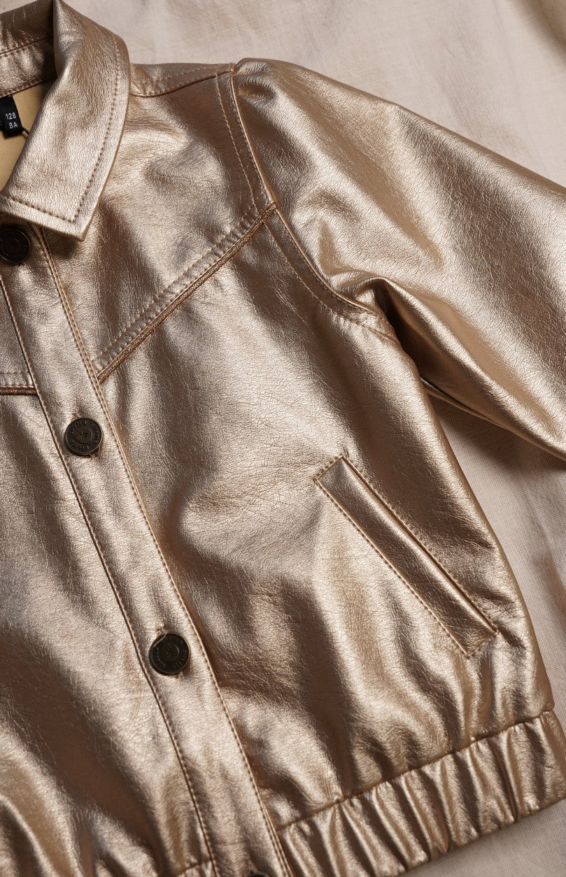 Like Flo girls imi leather jacket Rose gold - mooiemerken.nl