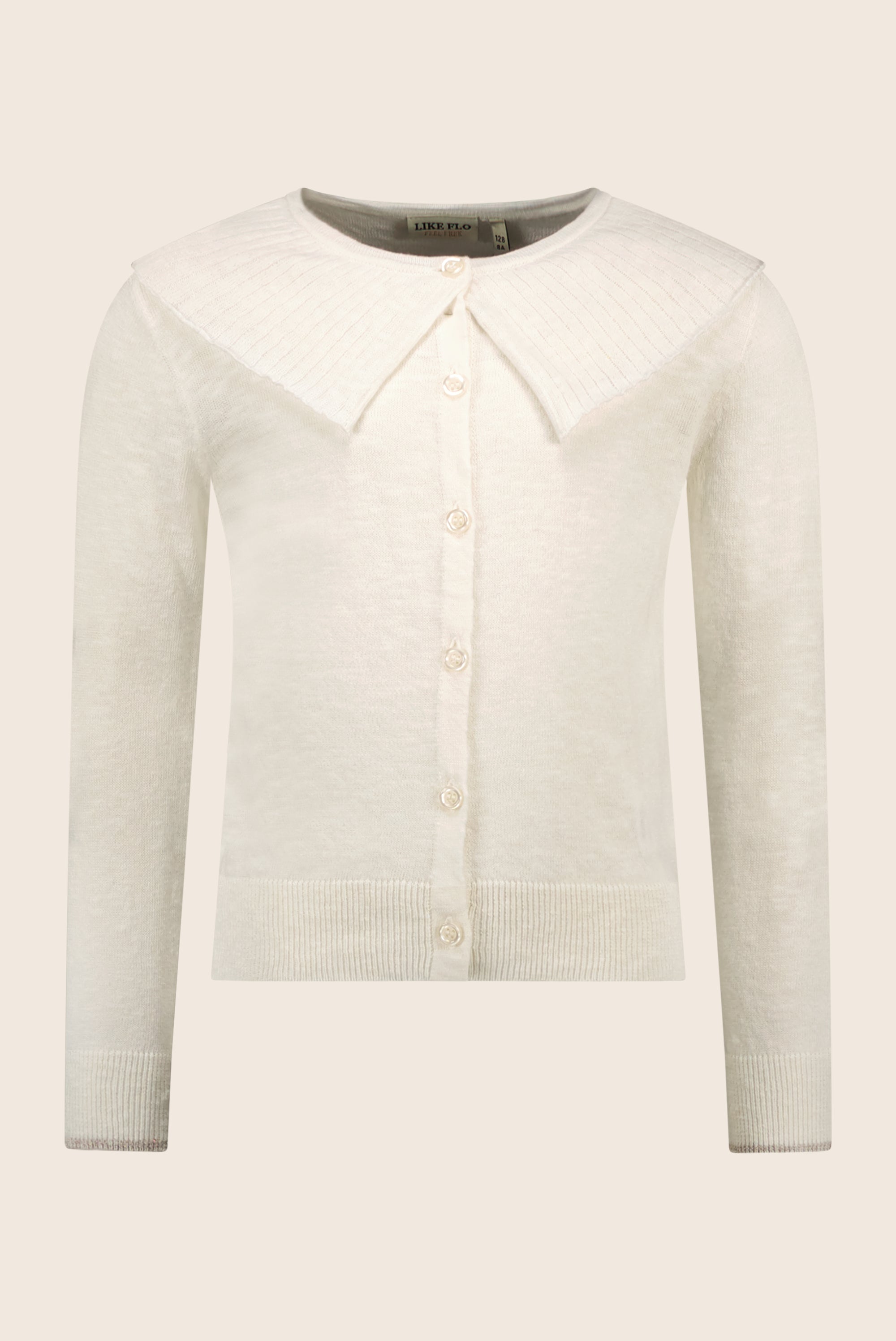 LikeFLO Flo Girls Knitted Slub Cardigan Off White - LikeFlo