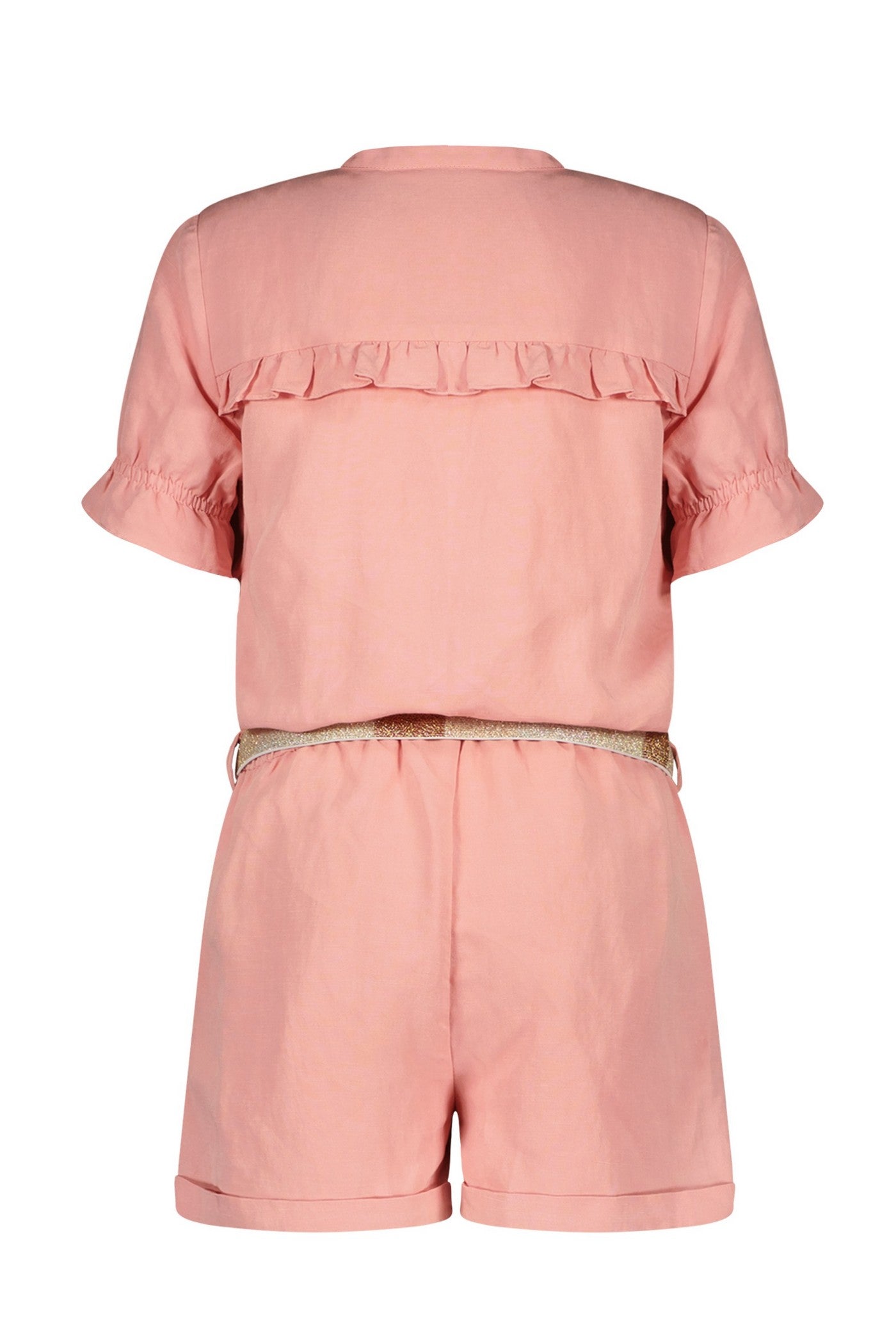 Like Flo girls linnen jumpsuit with belt - mooiemerken.nl