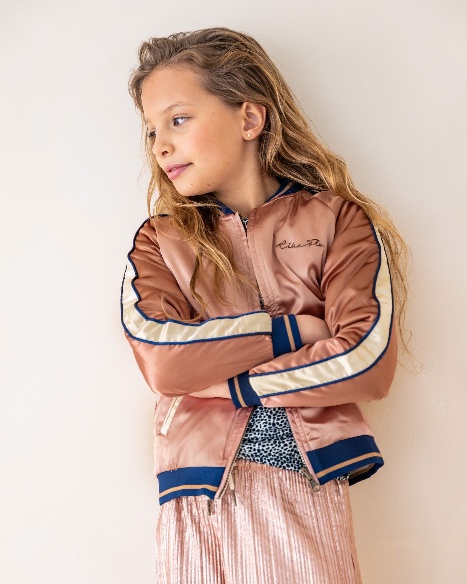 Like Flo girls fancy rib AOP ruffle top - mooiemerken.nl