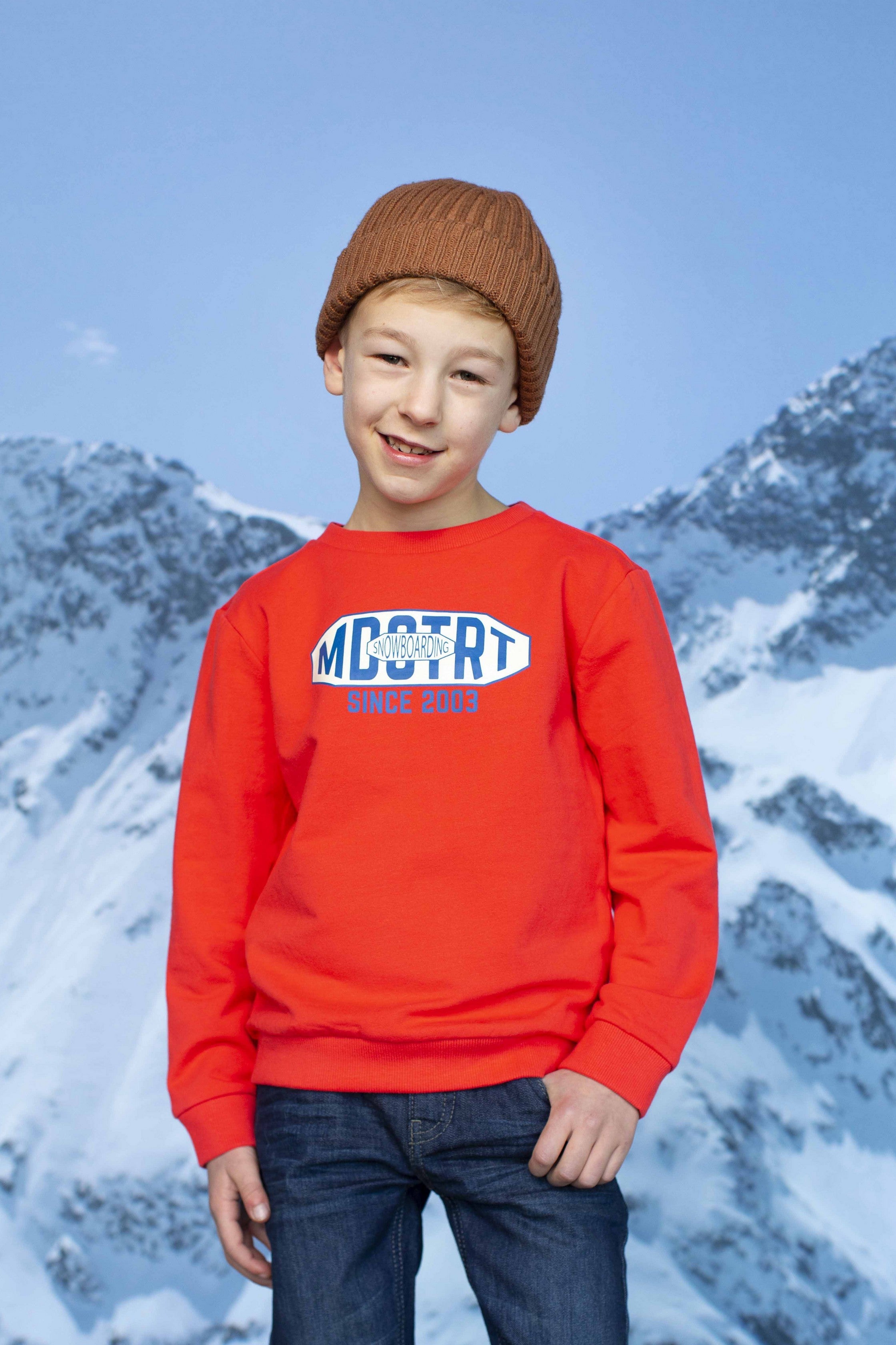 Rode Sweater Met Print