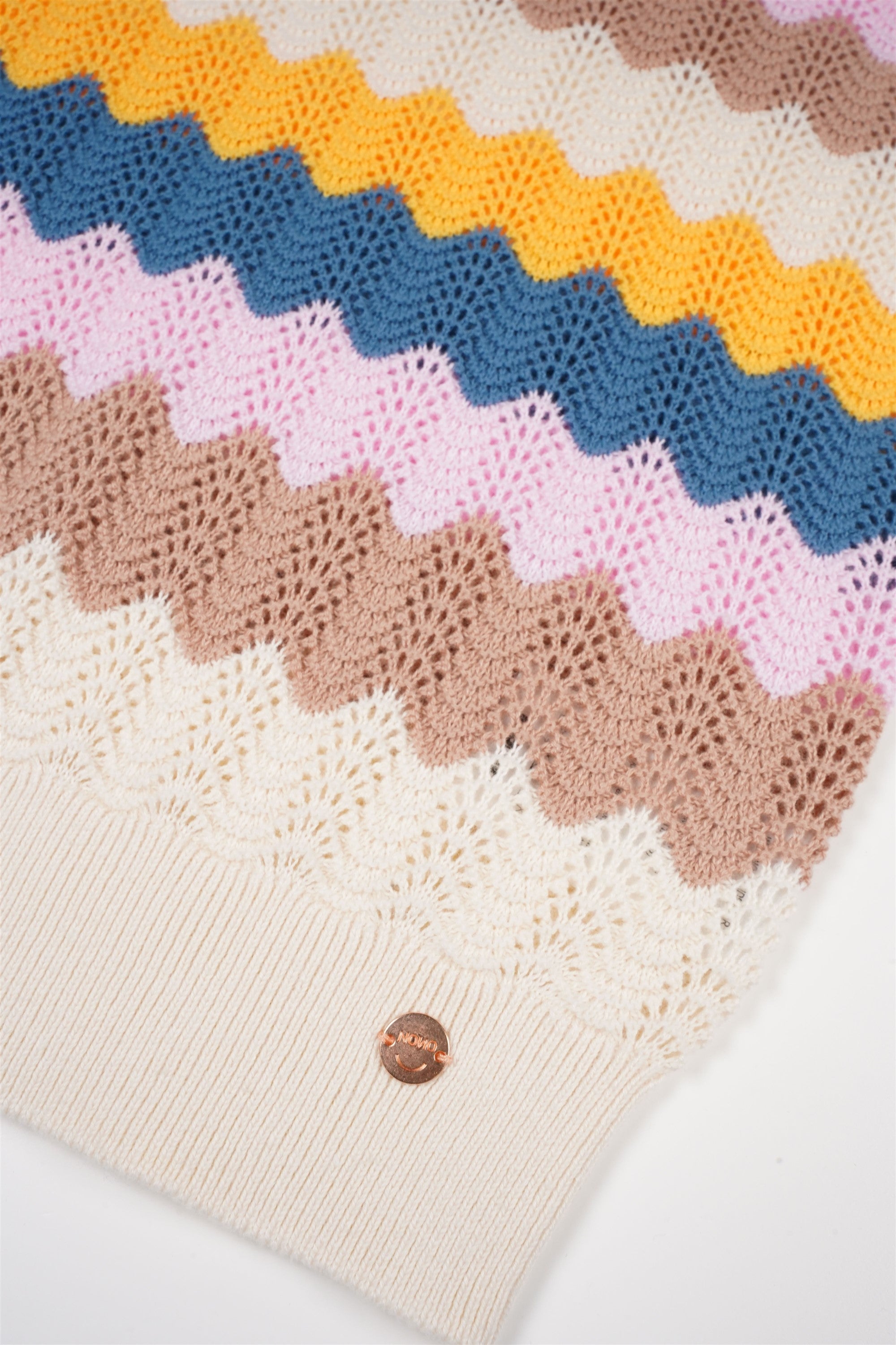 Kae Gebreide Ajour Top Multikleuren Pearled Ivory