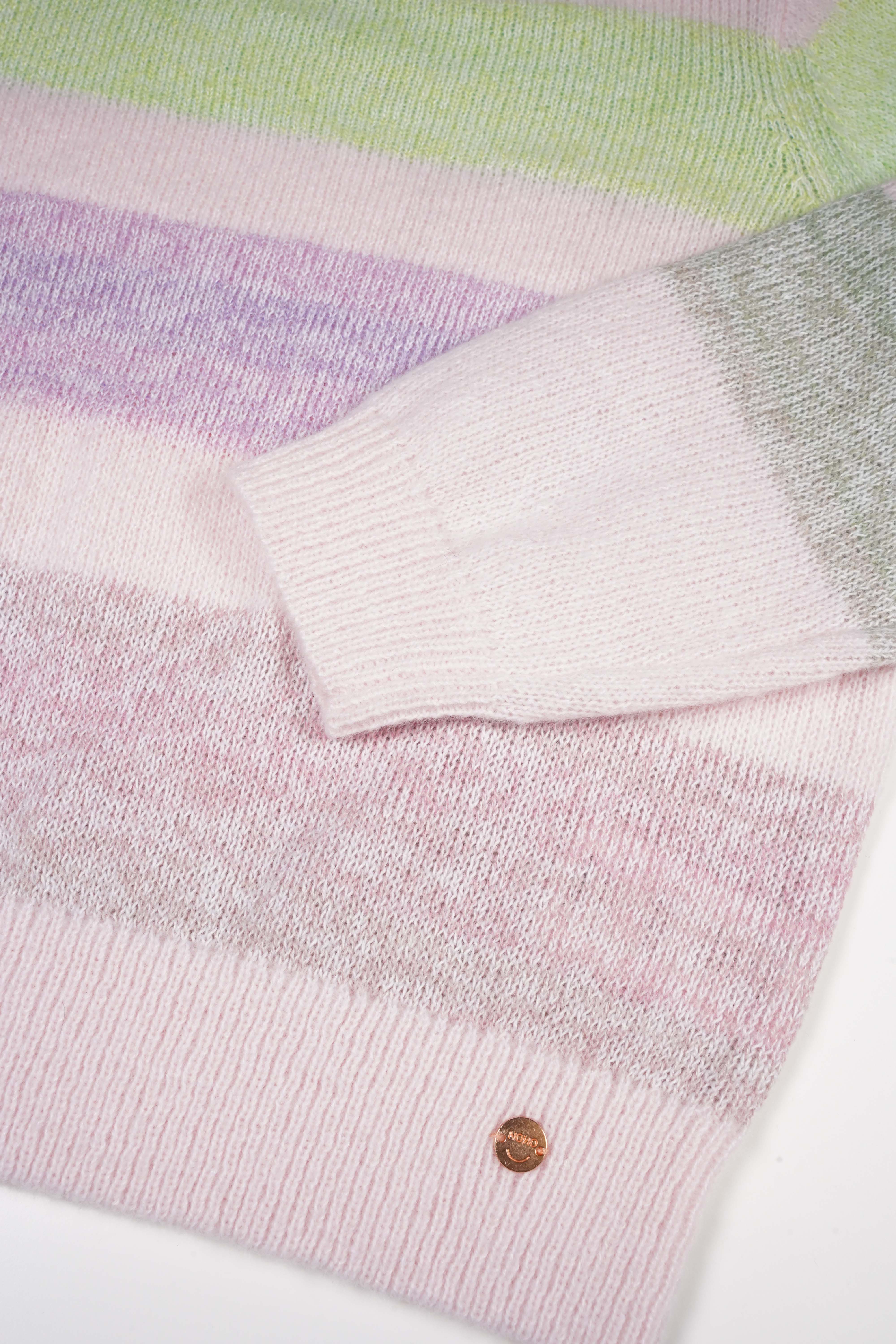 Kemmy Gradient Gestreepte Gebreide Trui Multikleuren Cotton Candy