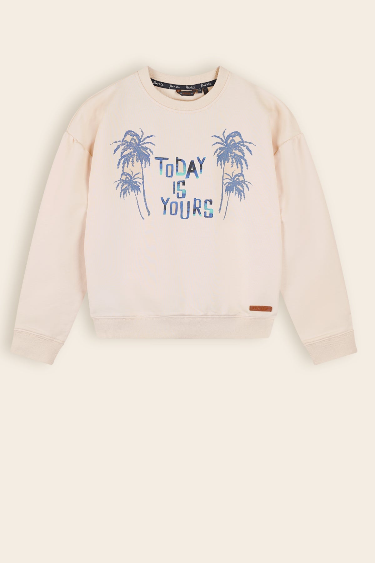 Kimo Sweater met Print Ivoor