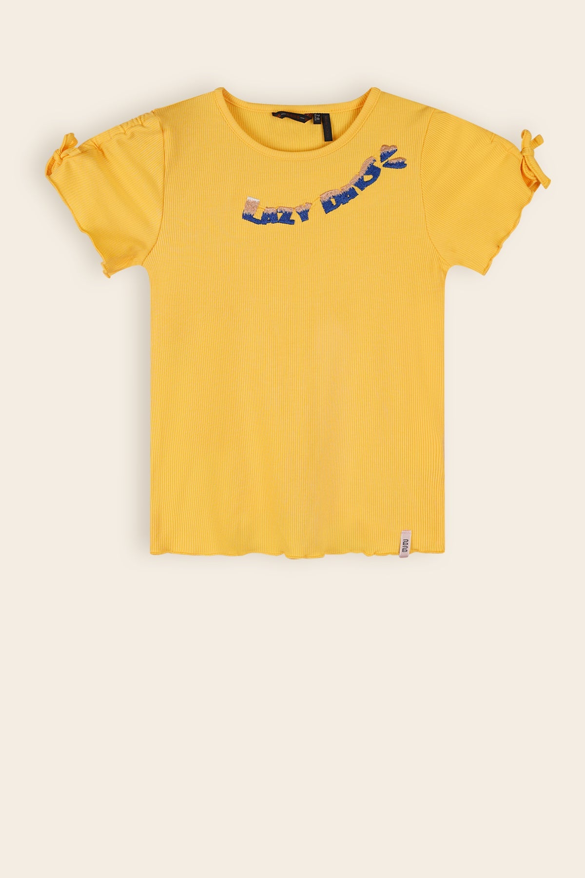 Kim Rib Jersey Tshirt Abrikoos