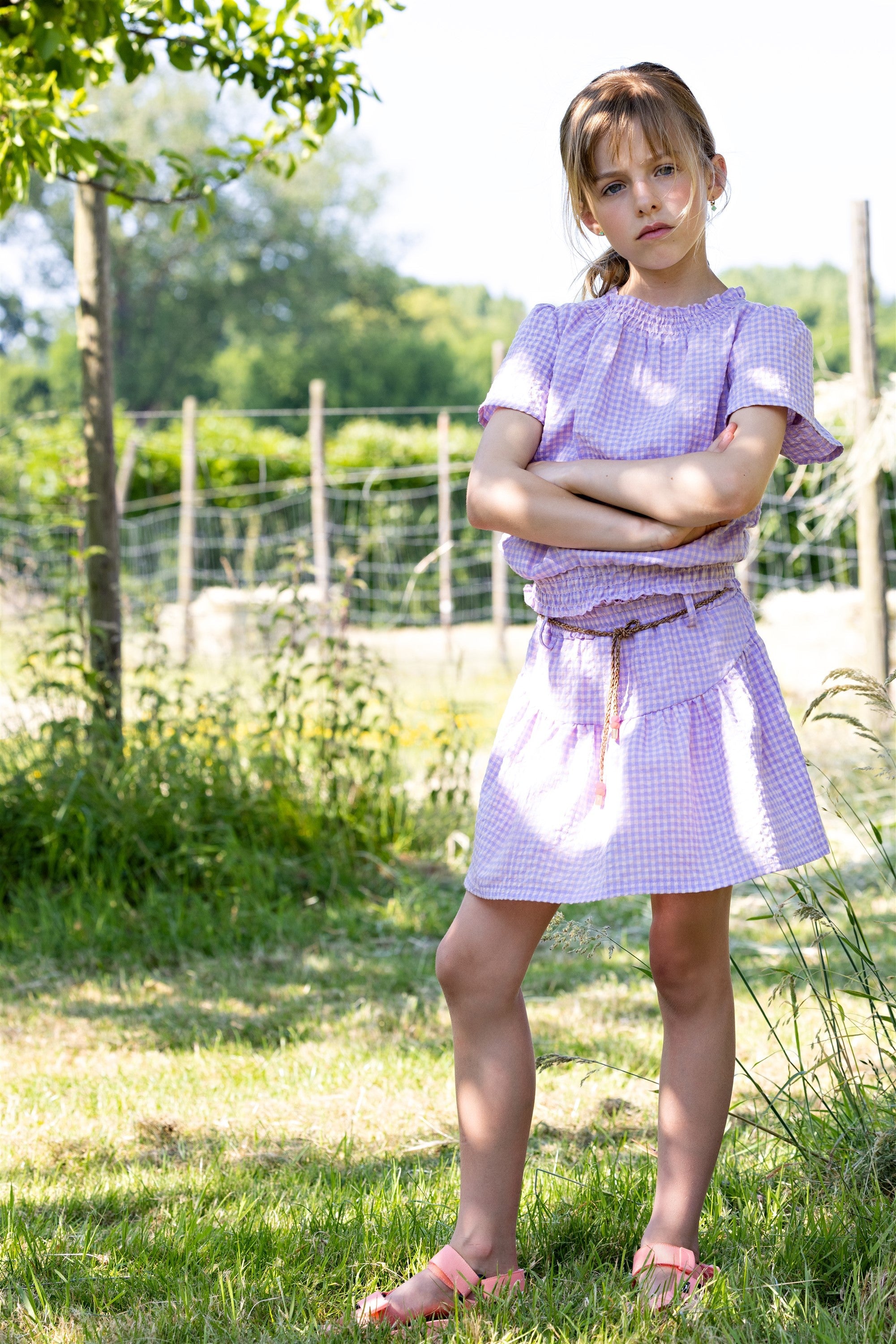 Nadia Pepita Check Rok Lila