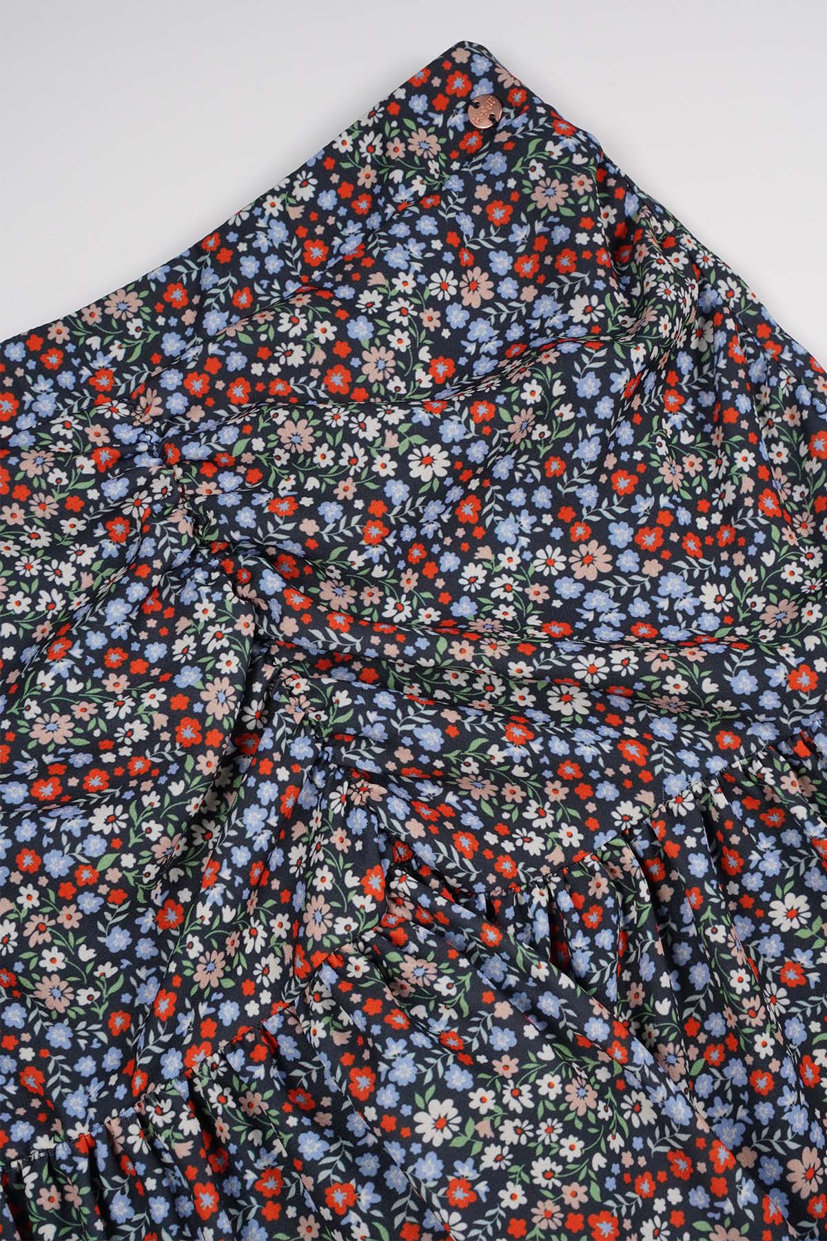 Nadine Bloemen Rok Navy