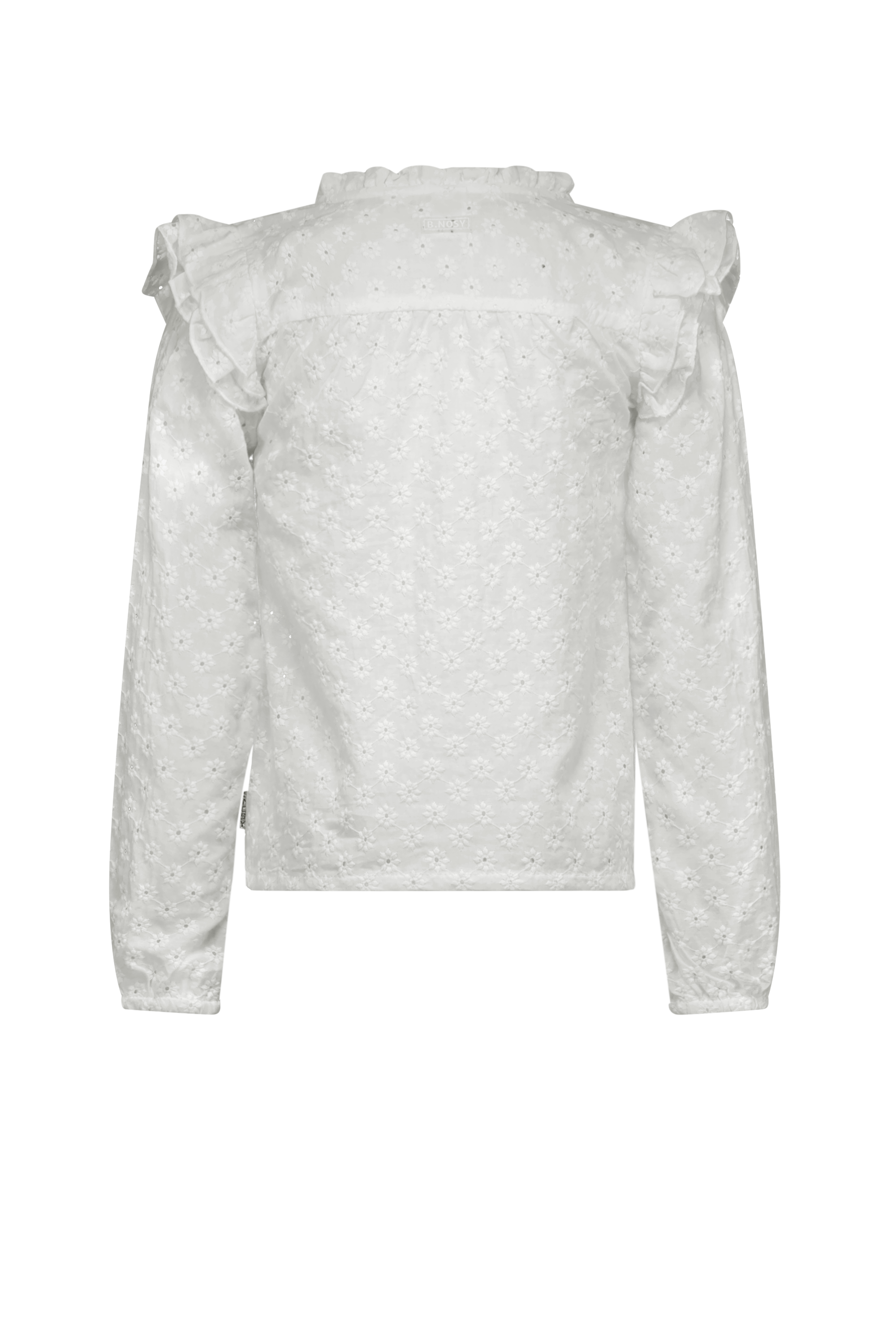 B.Nosy Girls Flower Embroidered Blouse With Ruffles Around Armhole