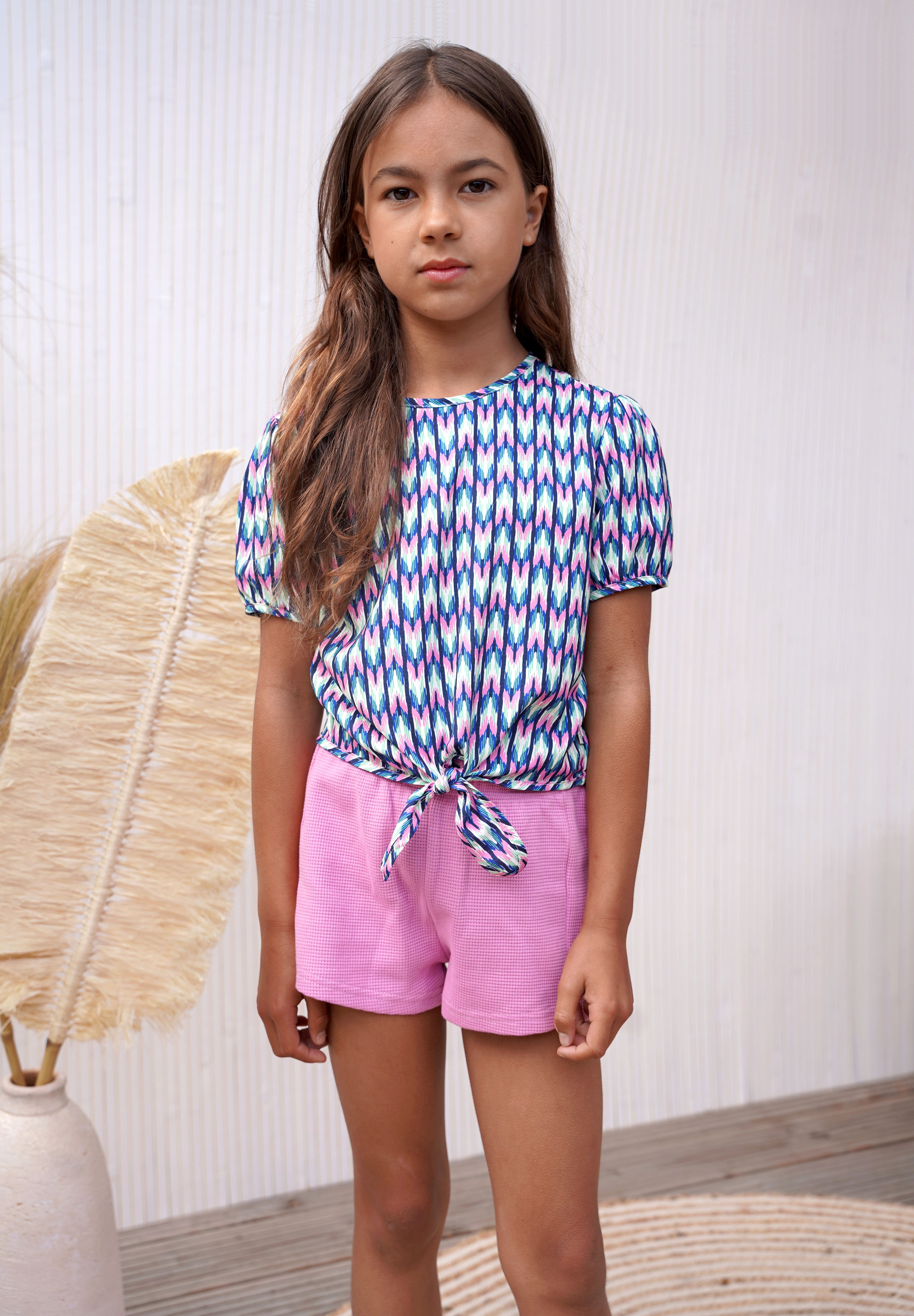 B.Nosy Girls Short Waffle Pants