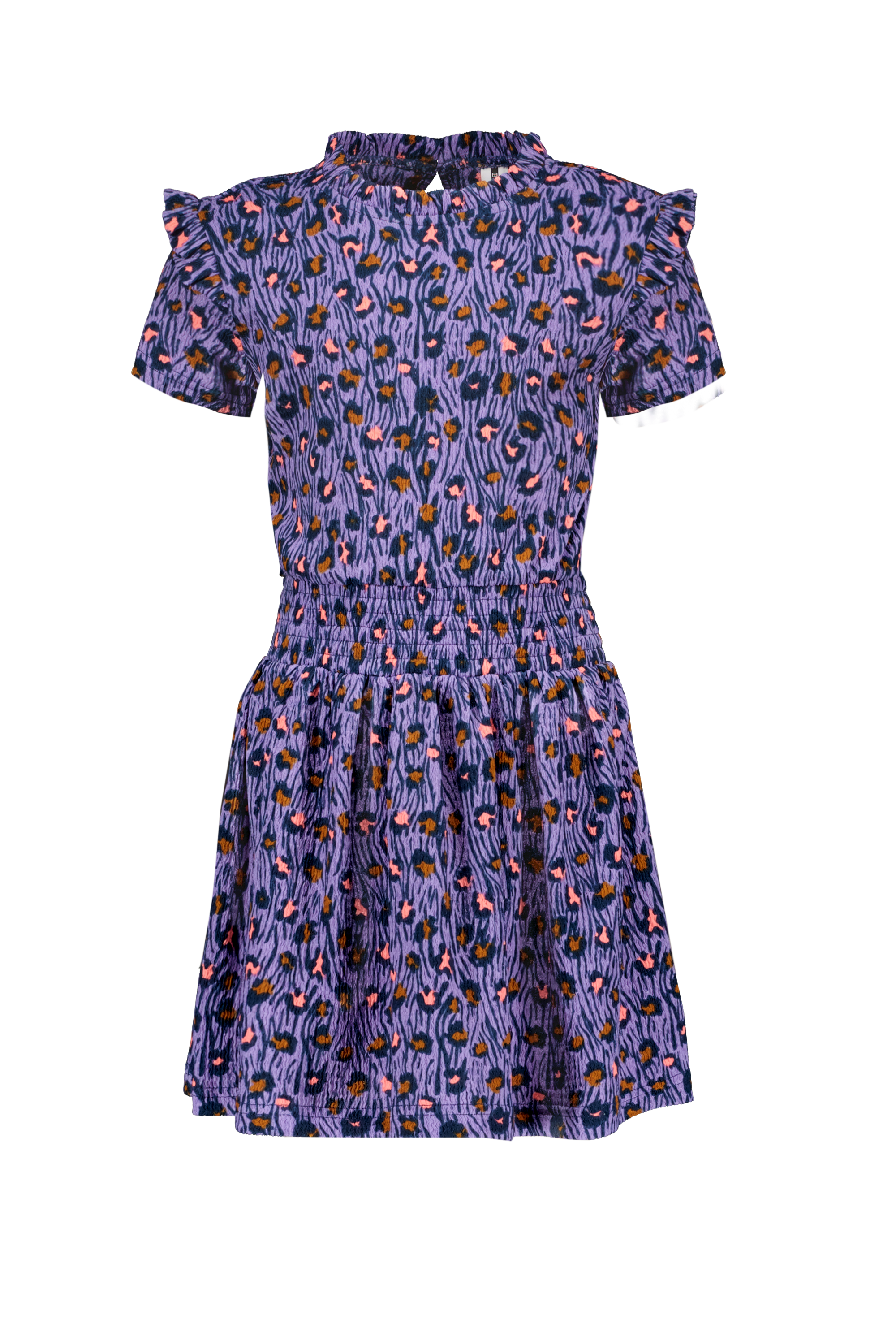 B.Nosy Girls Dress In Leo Aop Smock Wb And Ruffles At Shoulder