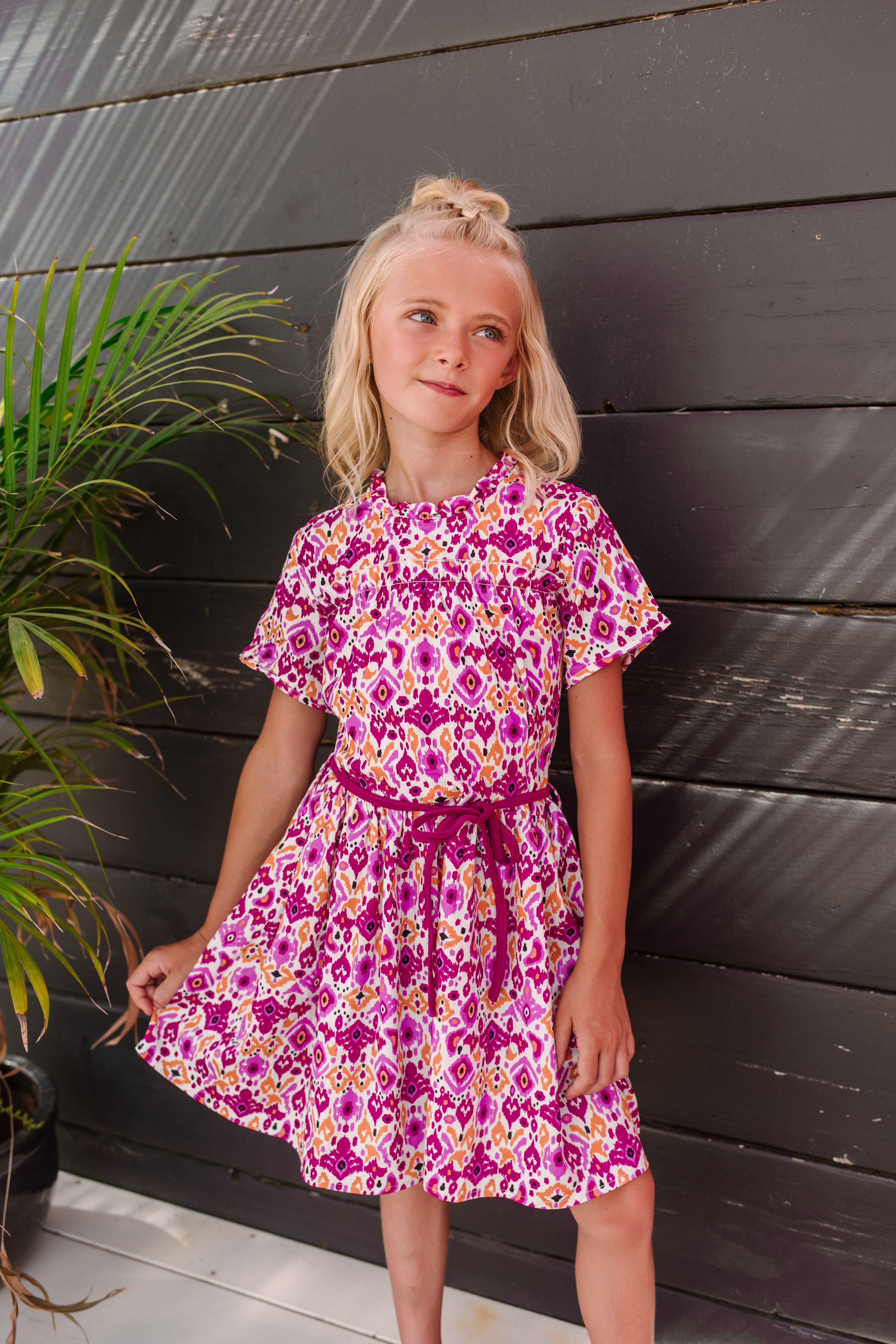 B.Nosy Girls Straight Dress W/ Belt In Waist