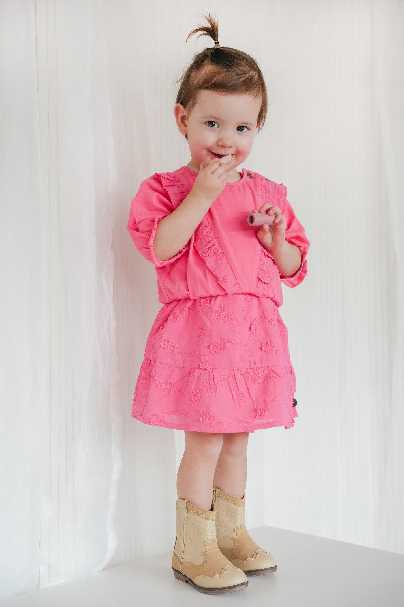 LikeFLO Dress Trijntje Metallic Pink - LikeFlo