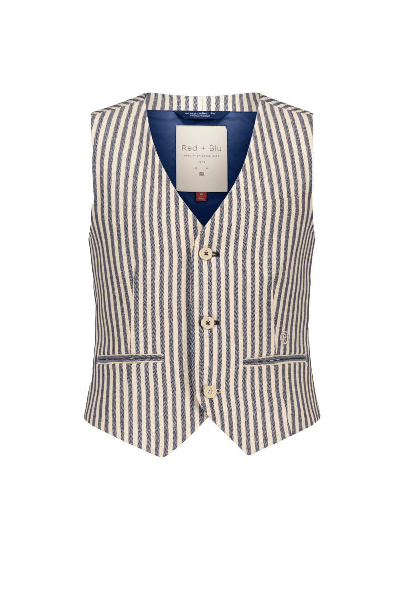 George gilet navy/wit streep -Gilets - Red+Blu